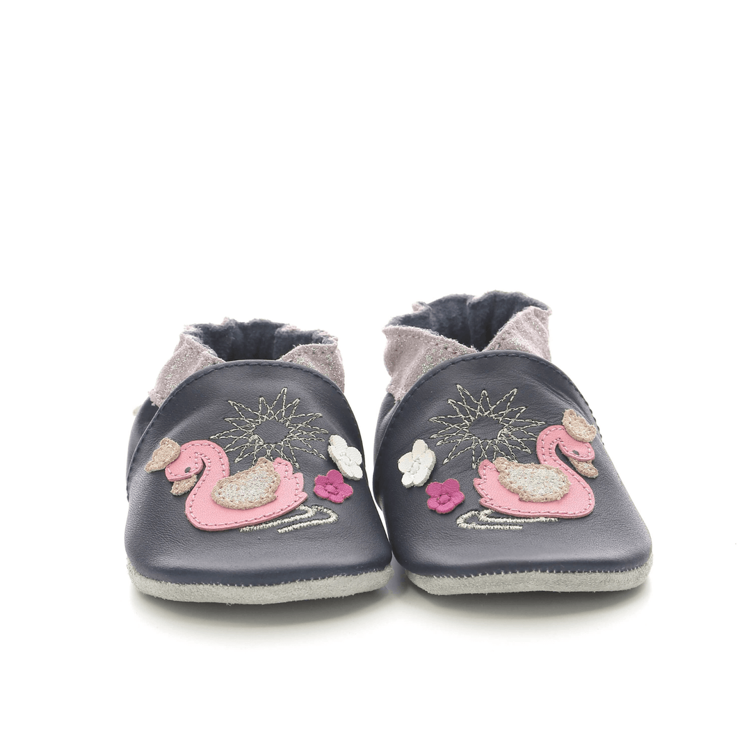 ROBEEZ Chaussons So Shiny Swan Marine Rose ma petite pointure 