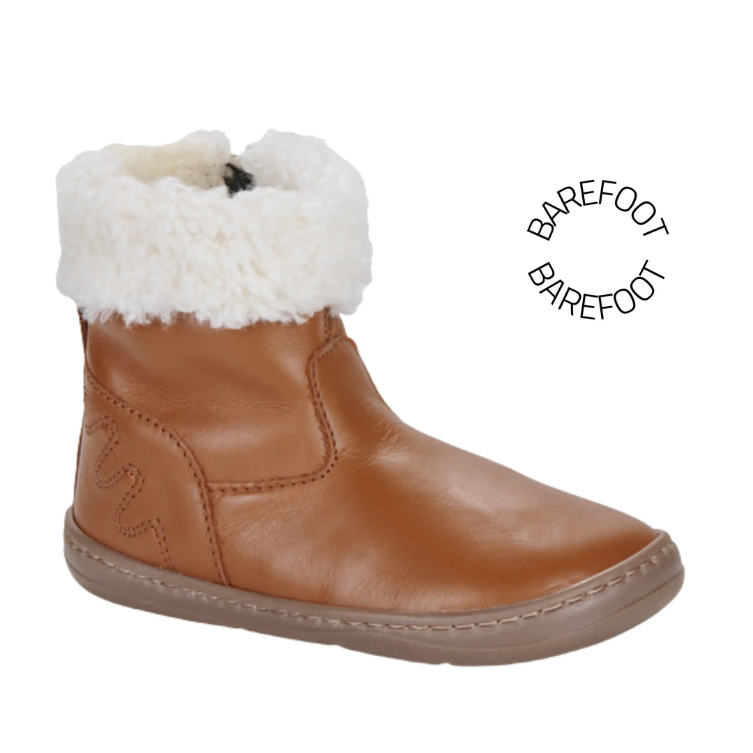 EASY PEASY Bottes Fourrées Barefoot My Grande Botte Camel ma petite pointure 