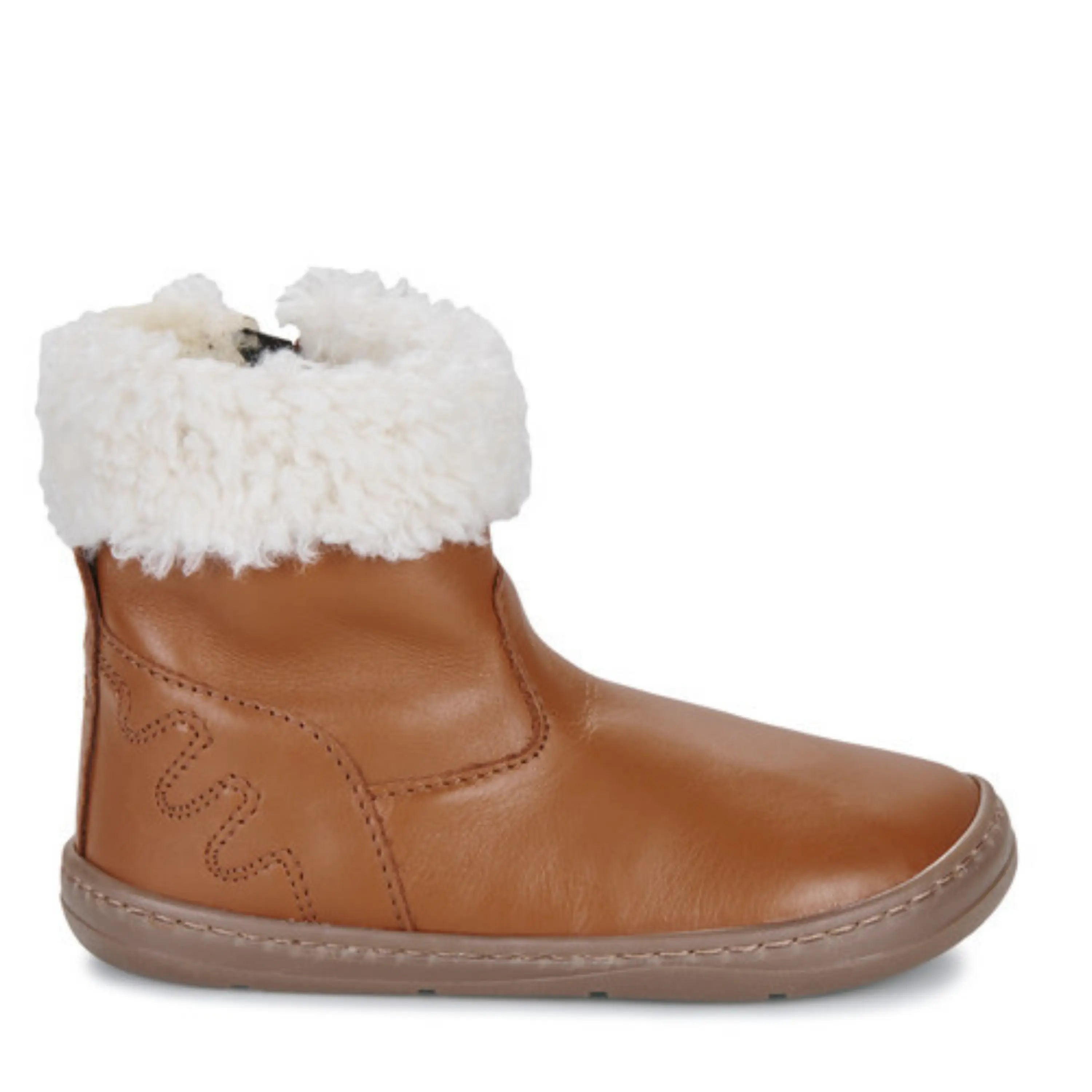 EASY PEASY Bottes Fourrées Barefoot My Grande Botte Camel ma petite pointure 