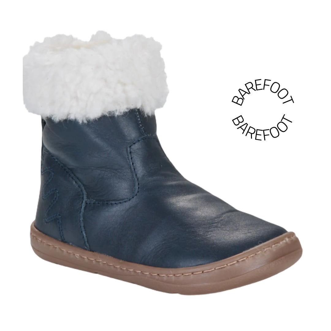 EASY PEASY Bottes Fourrées Barefoot My Grande Botte Marine ma petite pointure 