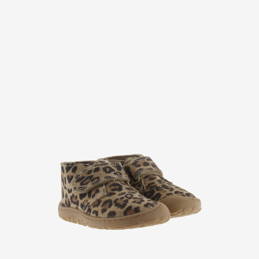 VICTORIA Bottines Barefoot Bosco Scratchs Cuir Fendu Léopardo ma petite pointure 