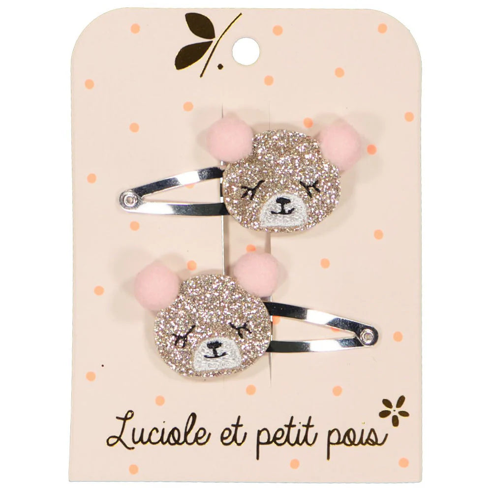 LUCIOLE ET PETIT POIS Barrettes Lionnes ma petite pointure 