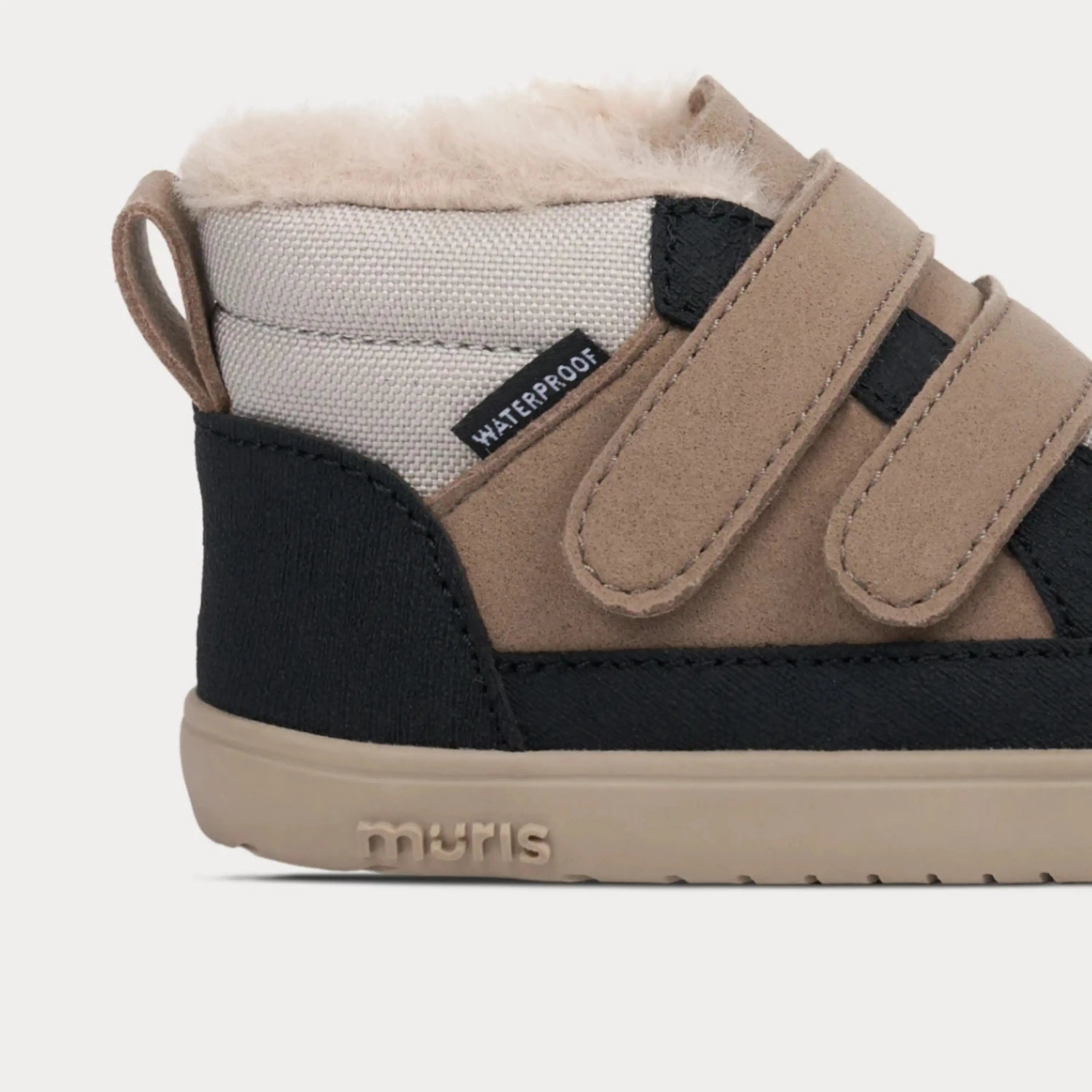 MURIS Baskets Barefoot Fourrées Baltic Mini Warm Taupe ma petite pointure 