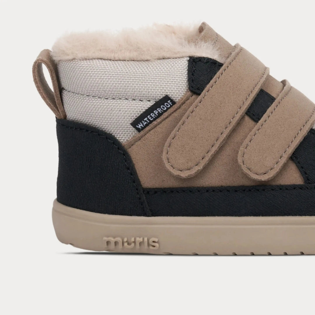 MURIS Baskets Barefoot Fourrées Baltic Mini Warm Taupe ma petite pointure 