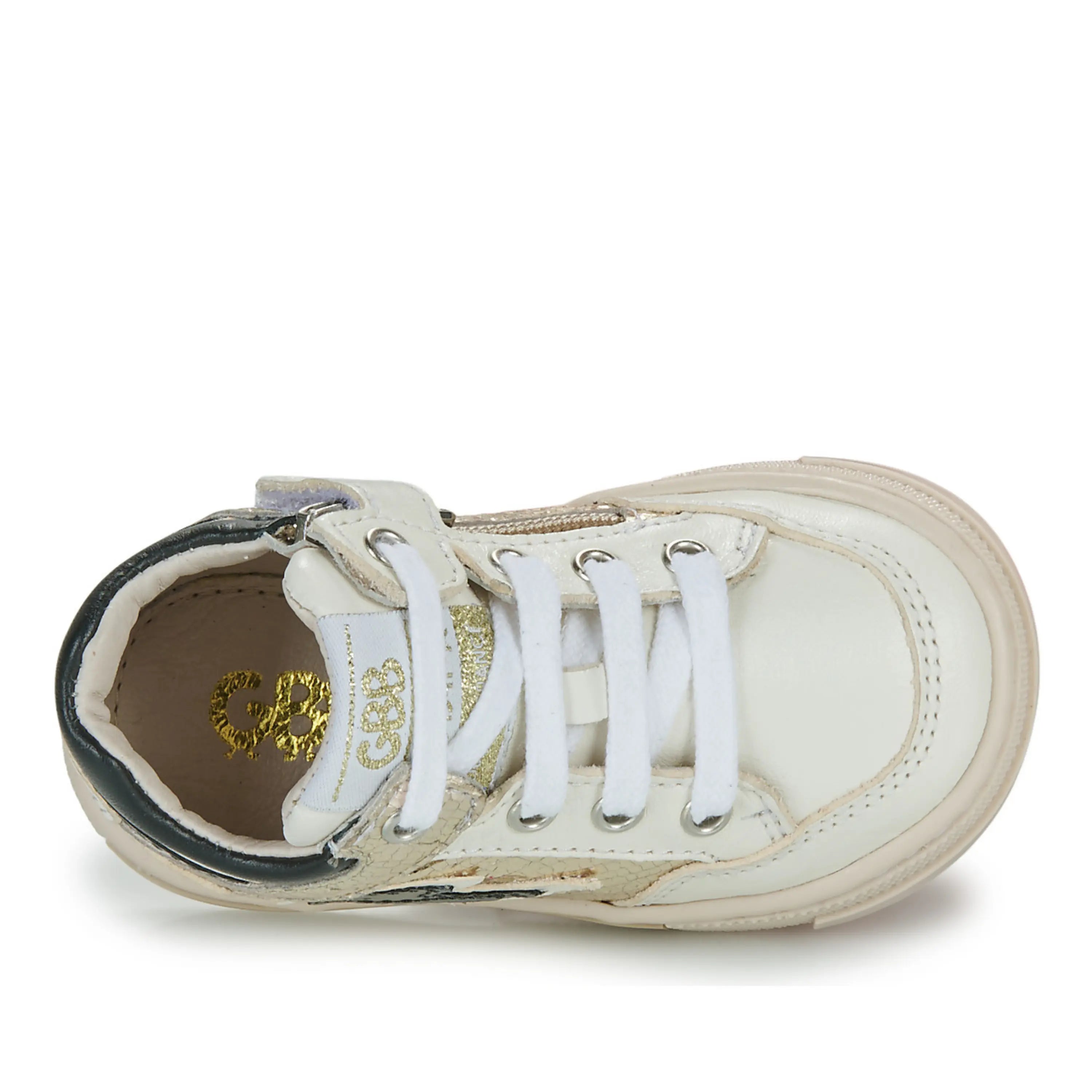 GBB Baskets Dalila Flex Blanc Or ma petite pointure 