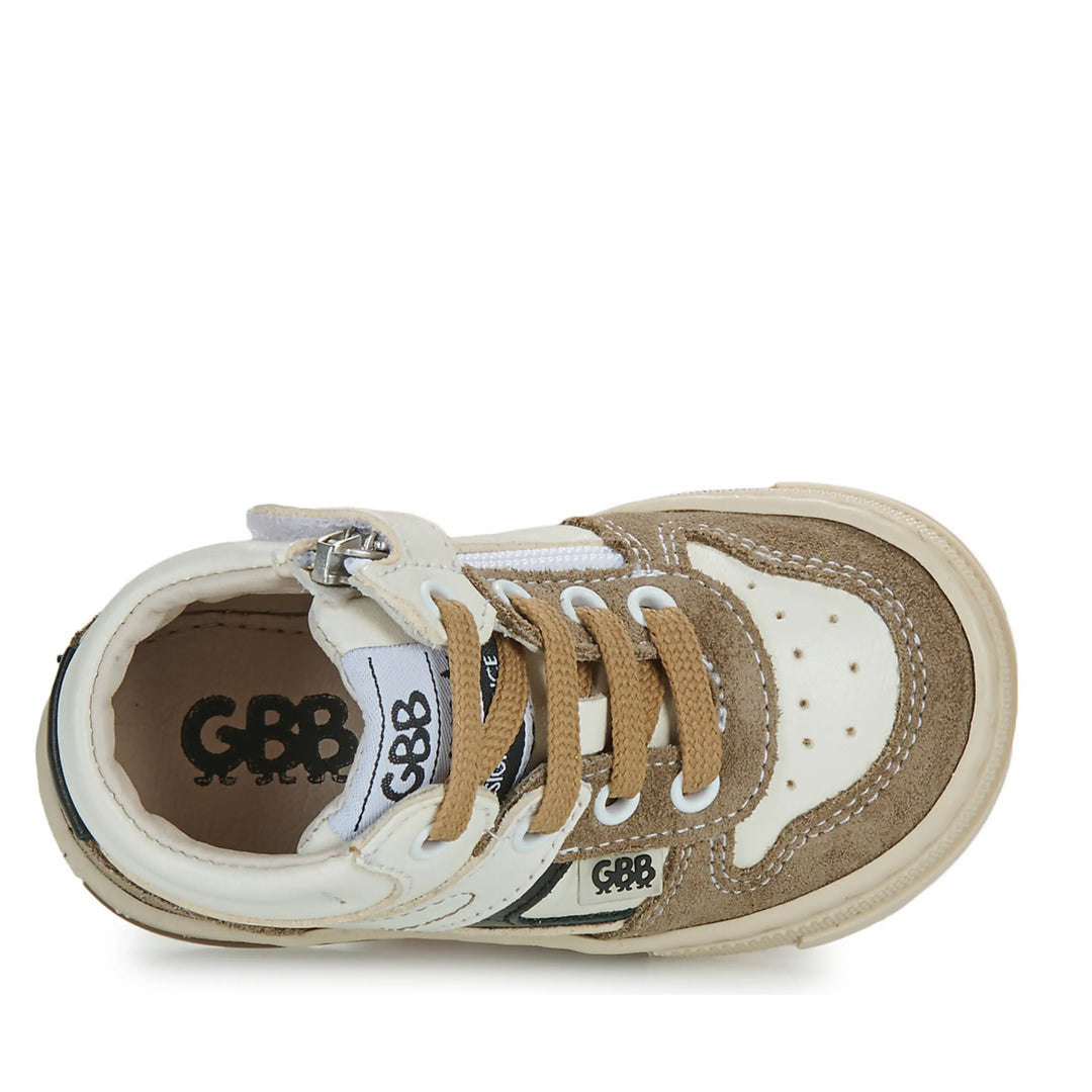 GBB Baskets Dinis Blanc Taupe ma petite pointure 