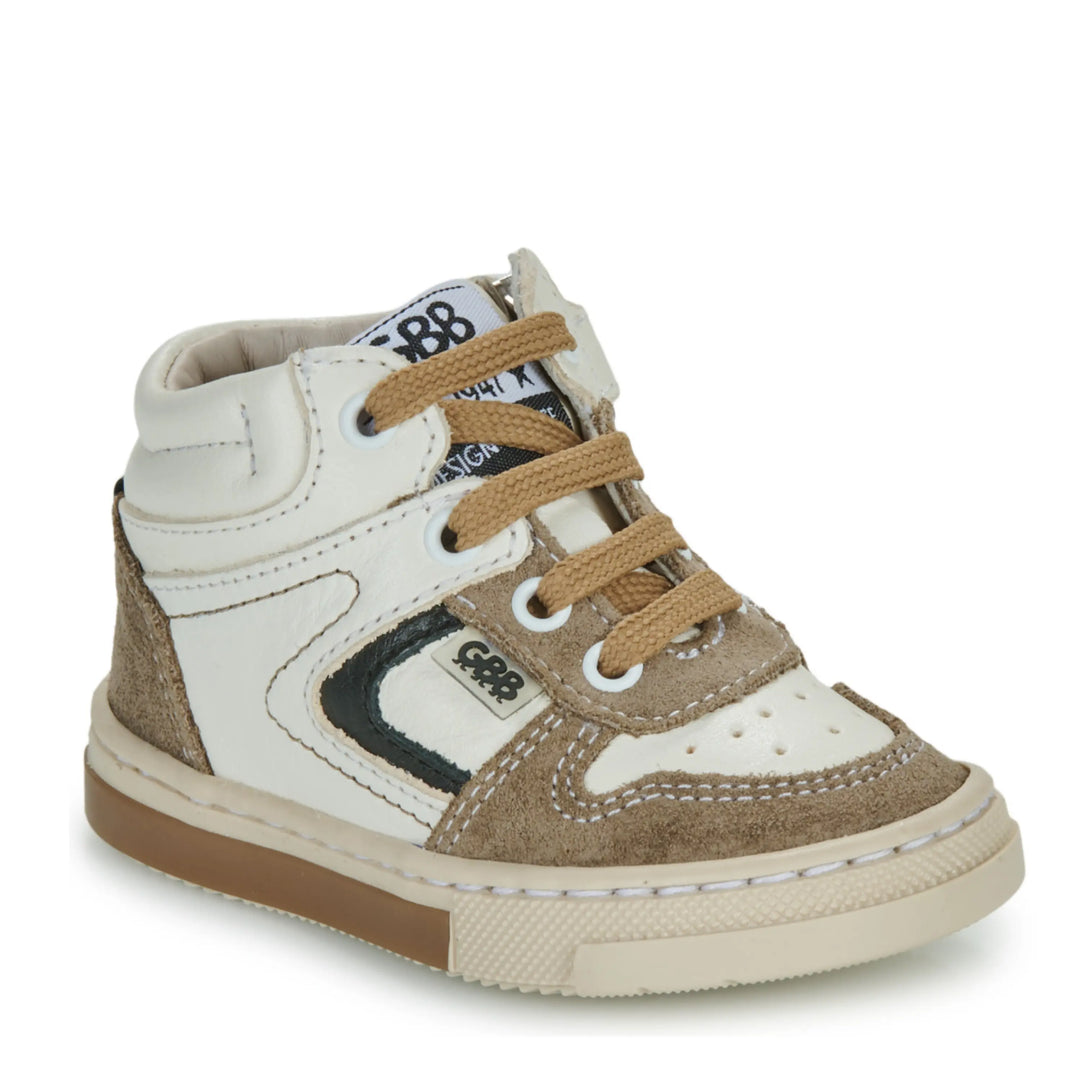 GBB Baskets Dinis Blanc Taupe ma petite pointure 
