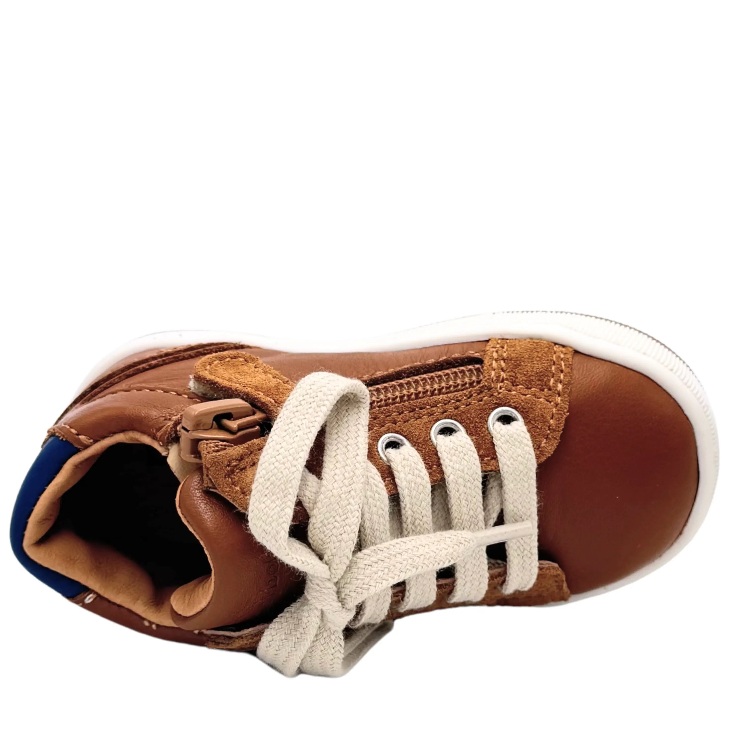 BABYBOTTE Baskets Favori Zip Cuir Cognac ma petite pointure 