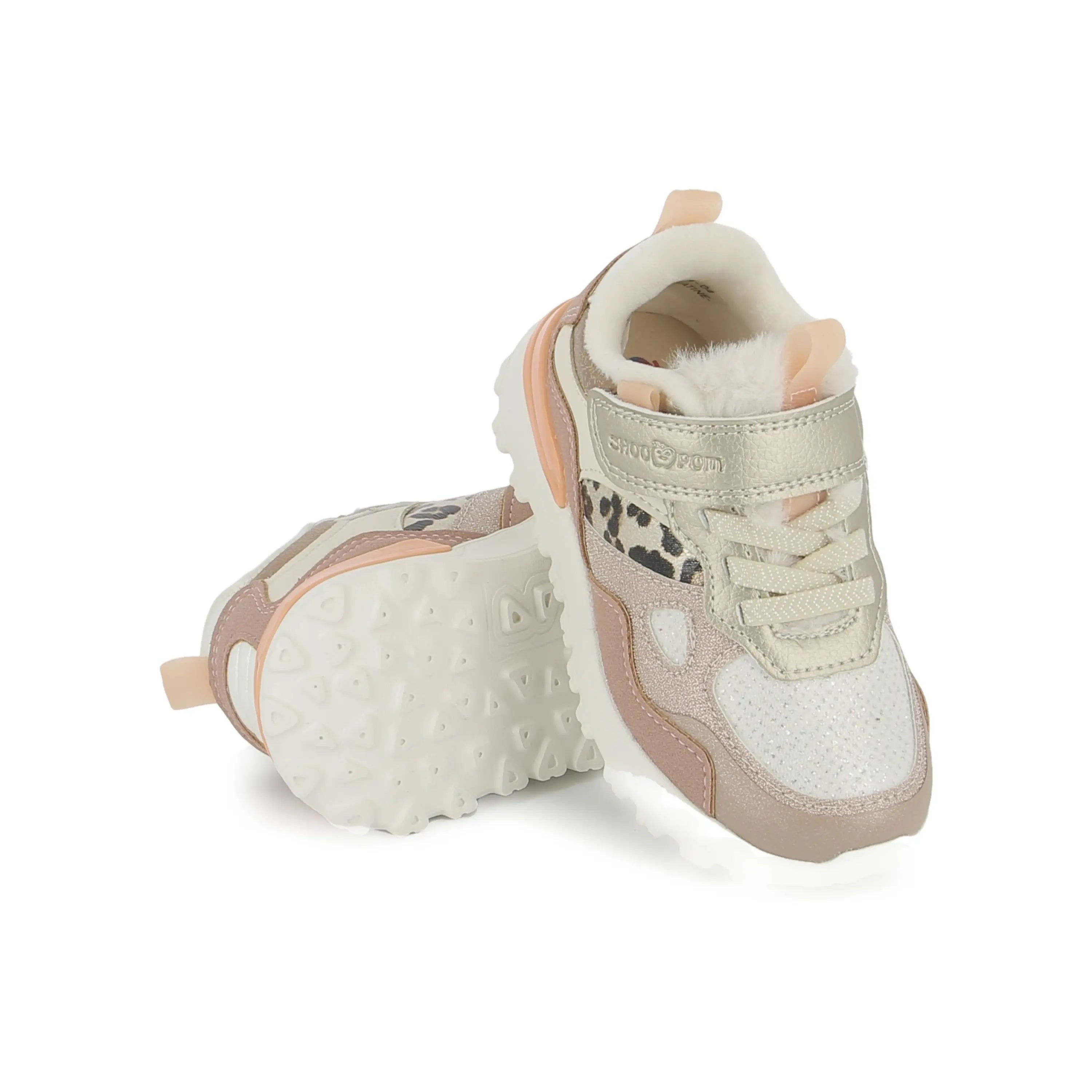 SHOO POM Baskets Joggy Scratch Leo Platine Old Pink ma petite pointure 