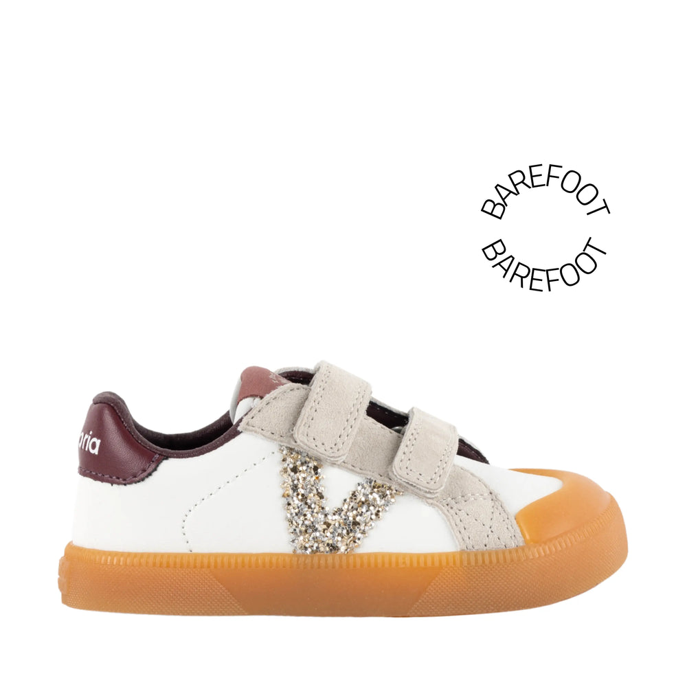 VICTORIA Baskets Barefoot Oliver Scratchs Effet Cuir & Couleur Burdeos ma petite pointure 