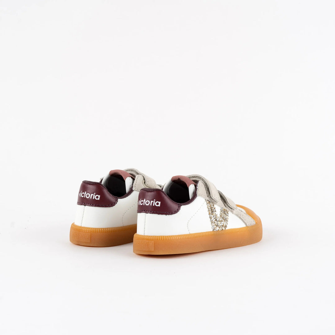 VICTORIA Baskets Barefoot Oliver Scratchs Effet Cuir & Couleur Burdeos ma petite pointure 