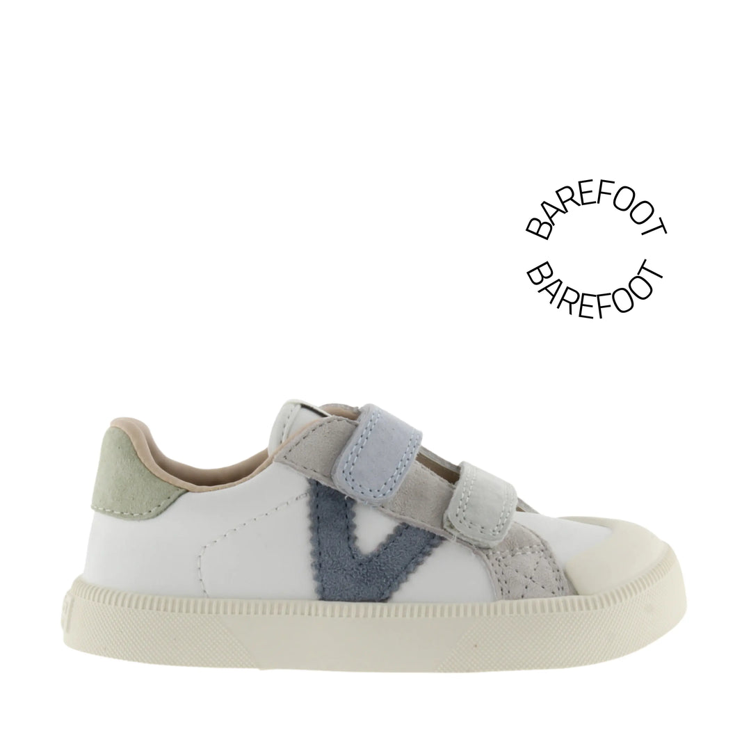 baskets barefoot Oliver effet cuir et daim bleu de Victoria