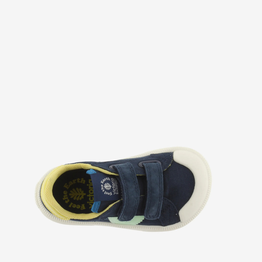 baskets bébé barefoot en toile Oliver Multicolore Marino de Victoria