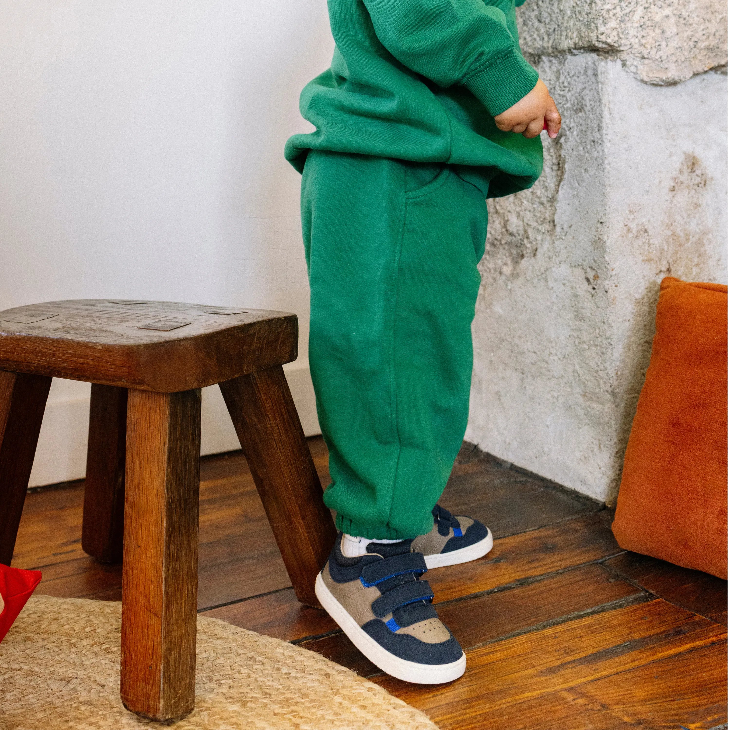 SHOO POM Baskets Barefoot Tooties Easy Pur Velours Navy Beige ma petite pointure 