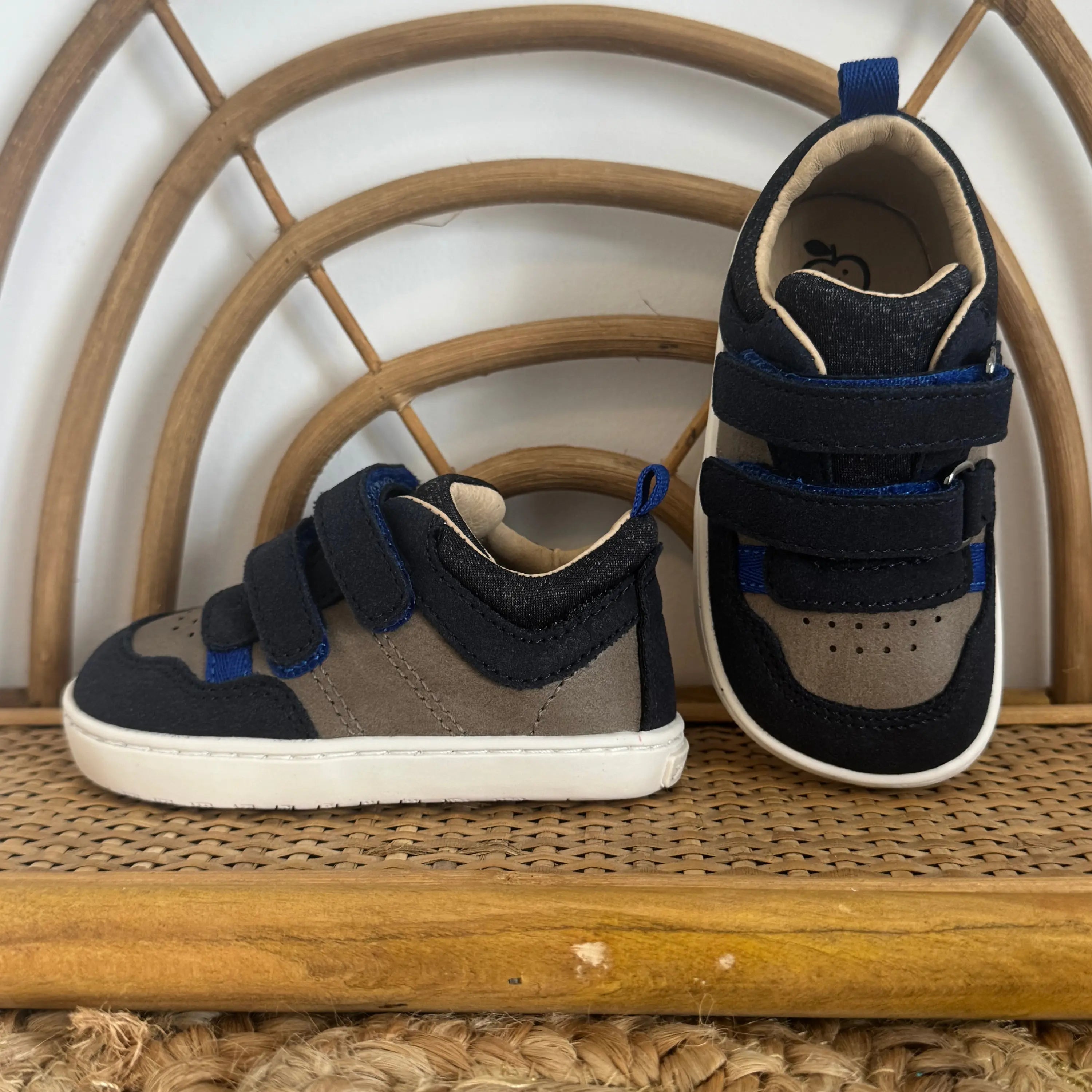 SHOO POM Baskets Barefoot Tooties Easy Pur Velours Navy Beige ma petite pointure 