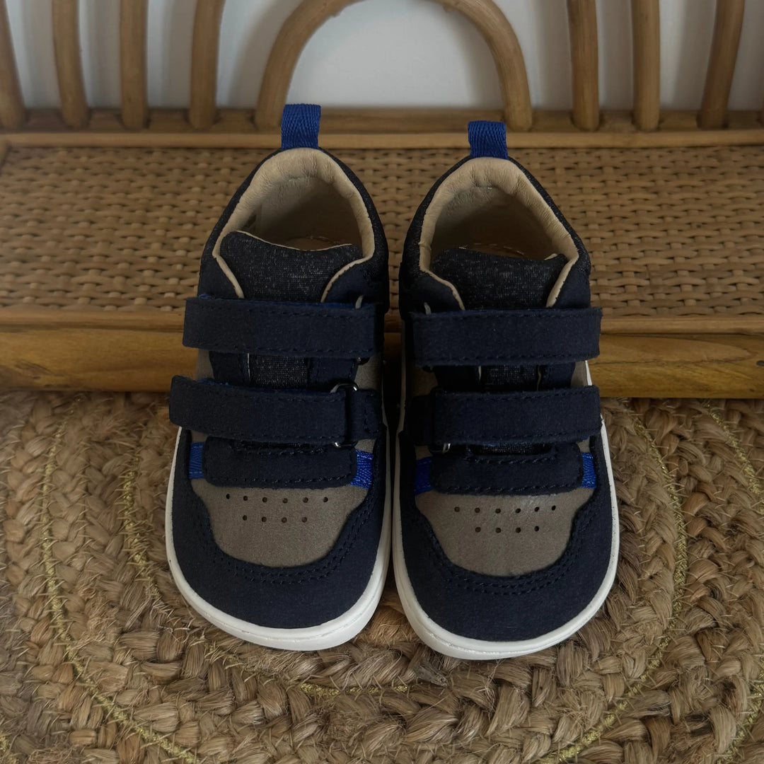 SHOO POM Baskets Barefoot Tooties Easy Pur Velours Navy Beige ma petite pointure 