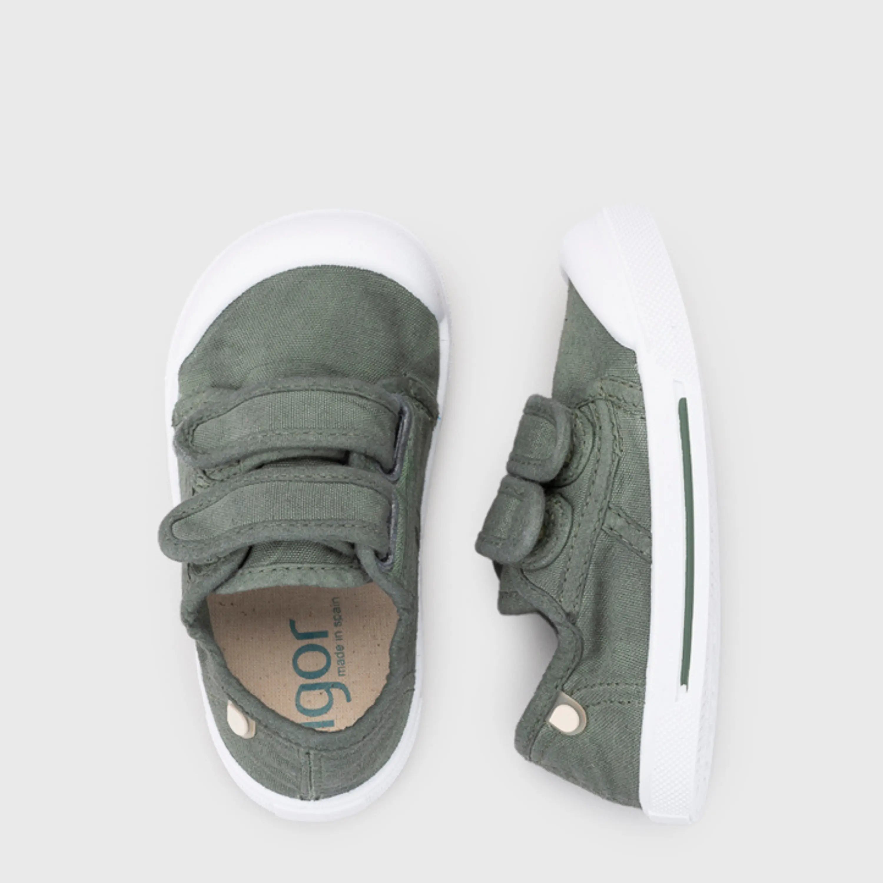 IGOR Baskets en toile Barefoot Canvas V. Kaki ma petite pointure 