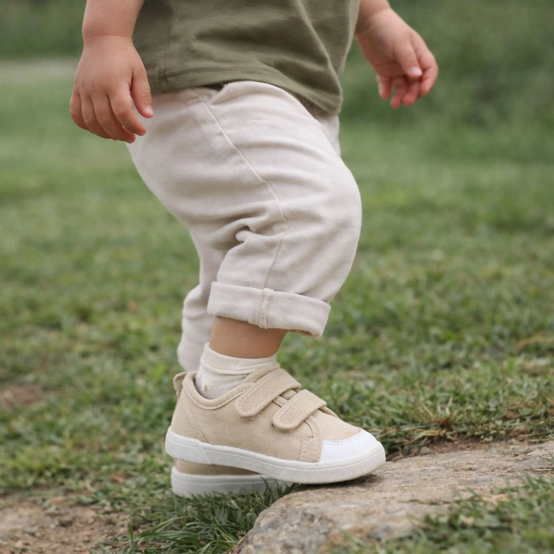 BLANDITOS Baskets en toile Barefoot Coco Beige ma petite pointure 