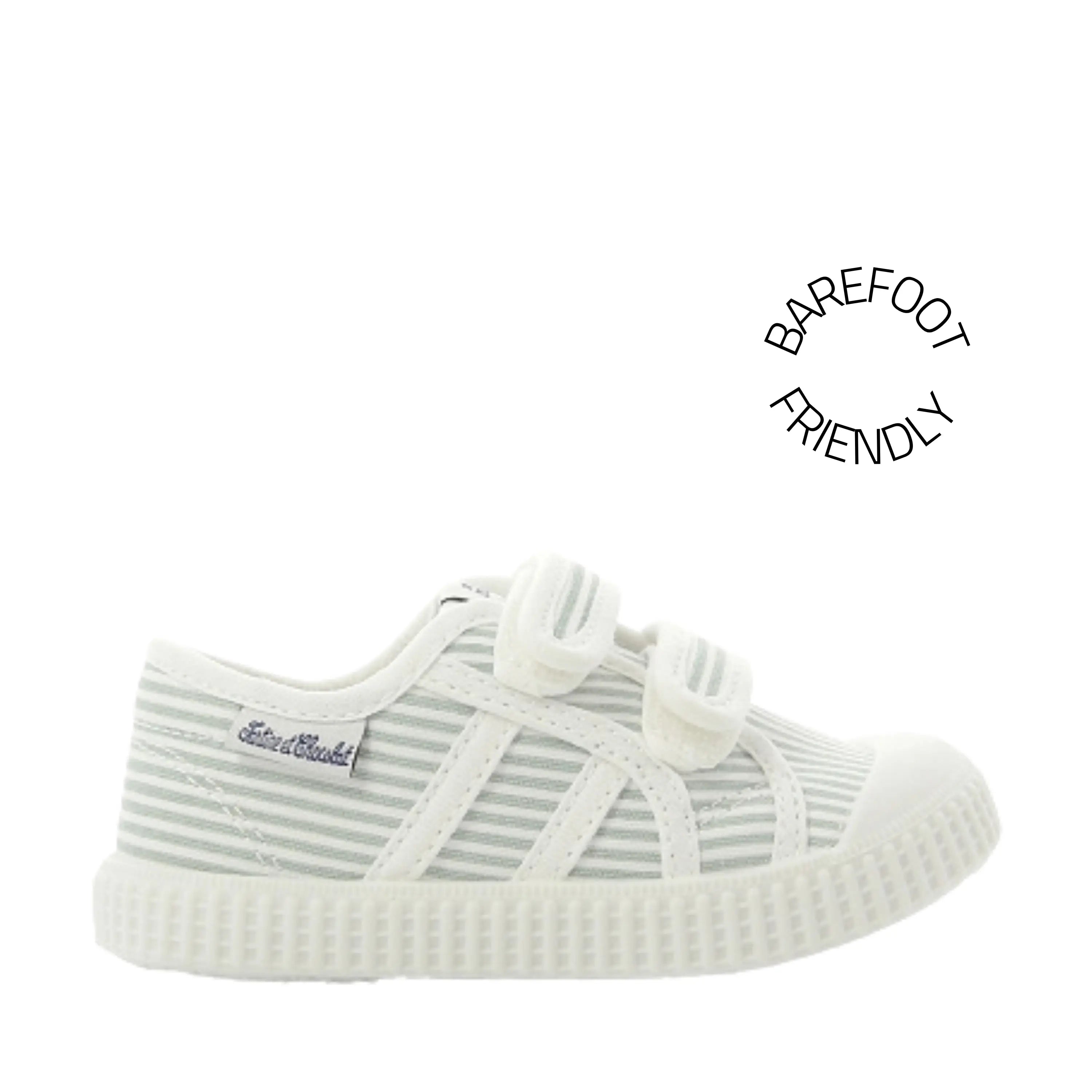 TARTINE ET CHOCOLAT Baskets en toile T&C 14 Easy Stripes Sauge ma petite pointure 