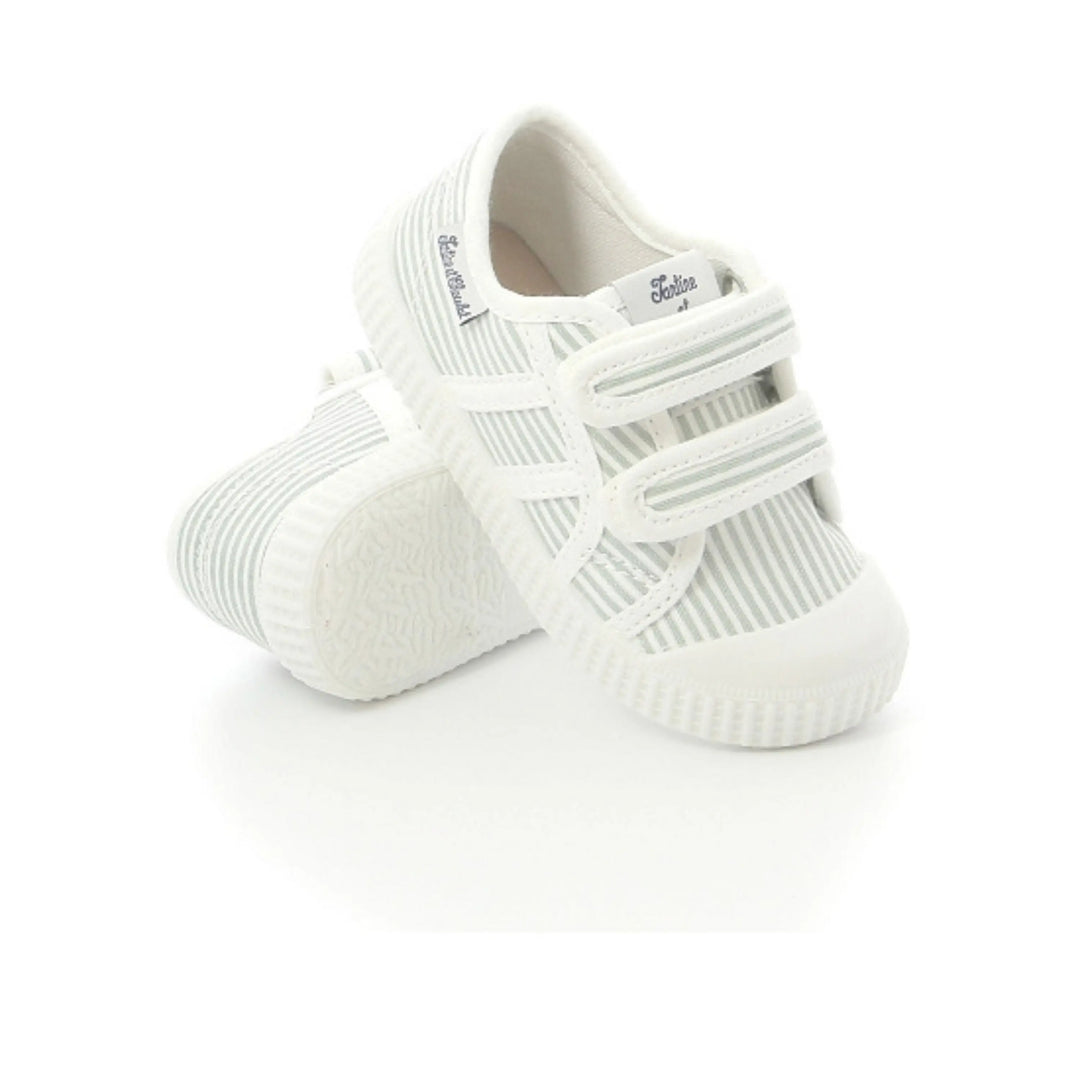 baskets en toile enfant Easy Stripes Sauge Tartine et Chocolat