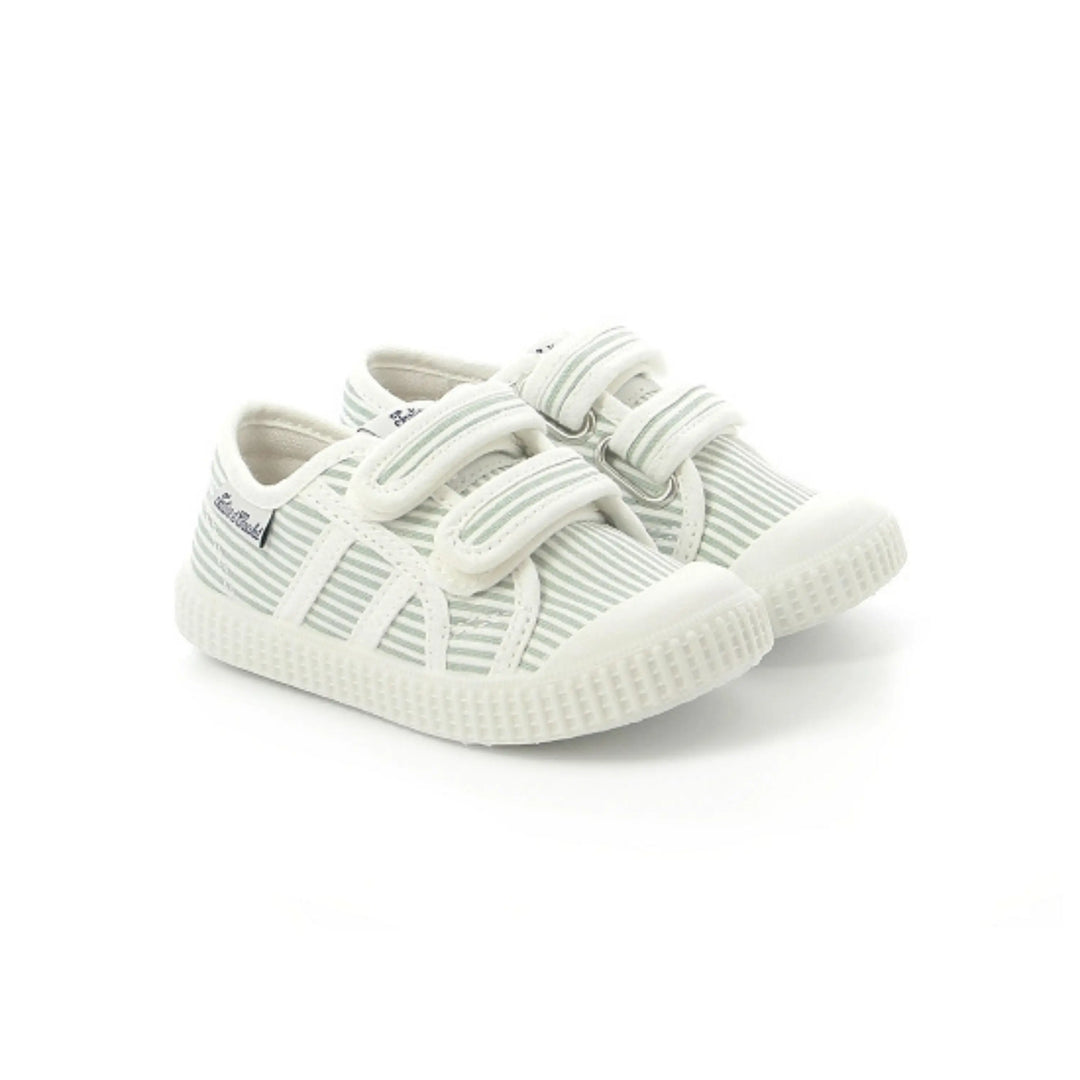baskets en toile Easy Stripes Sauge Tartine et Chocolat