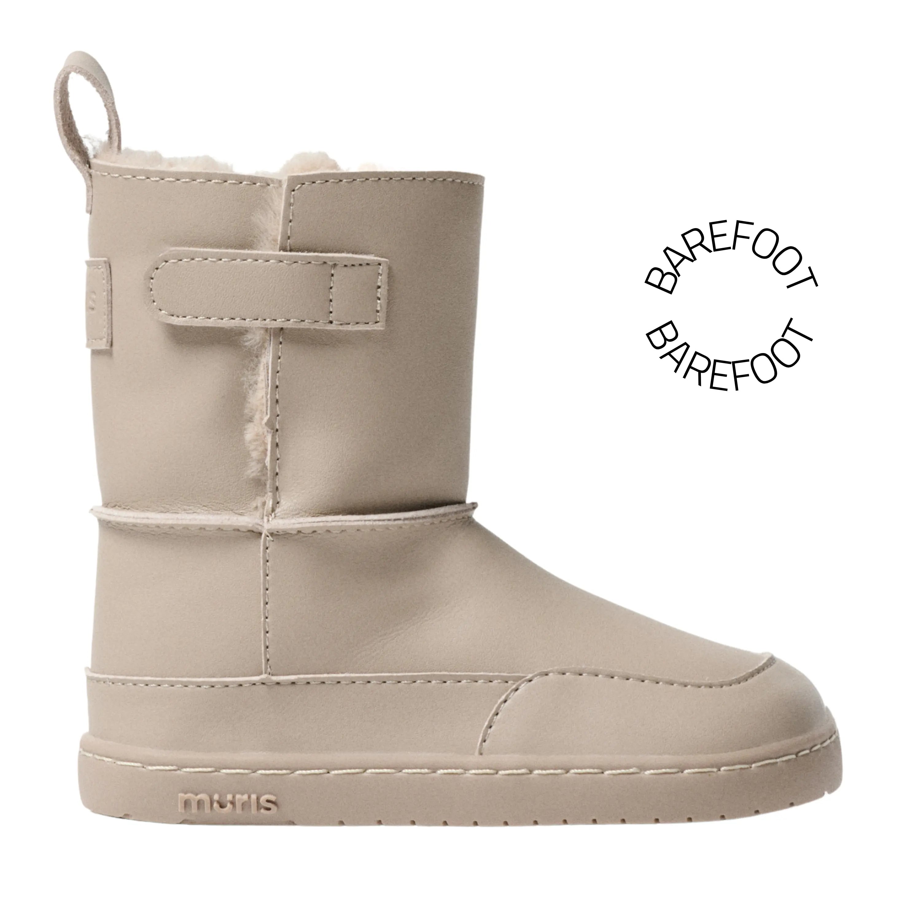 MURIS Bottes Barefoot Fourrées Siberia Mini Warm Taupe ma petite pointure 