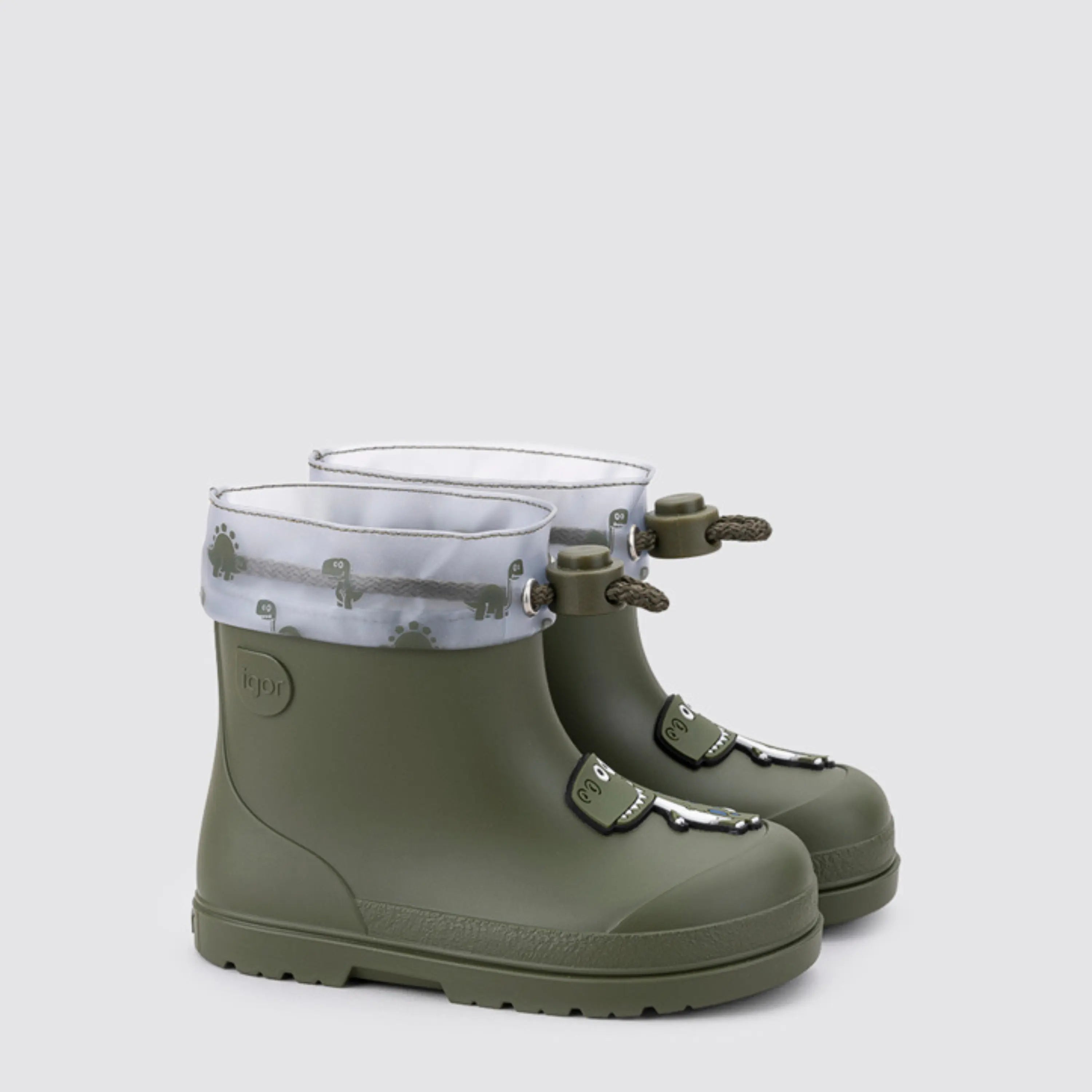 IGOR Bottes de Pluie Barefoot Mendi Dino Kaki ma petite pointure 