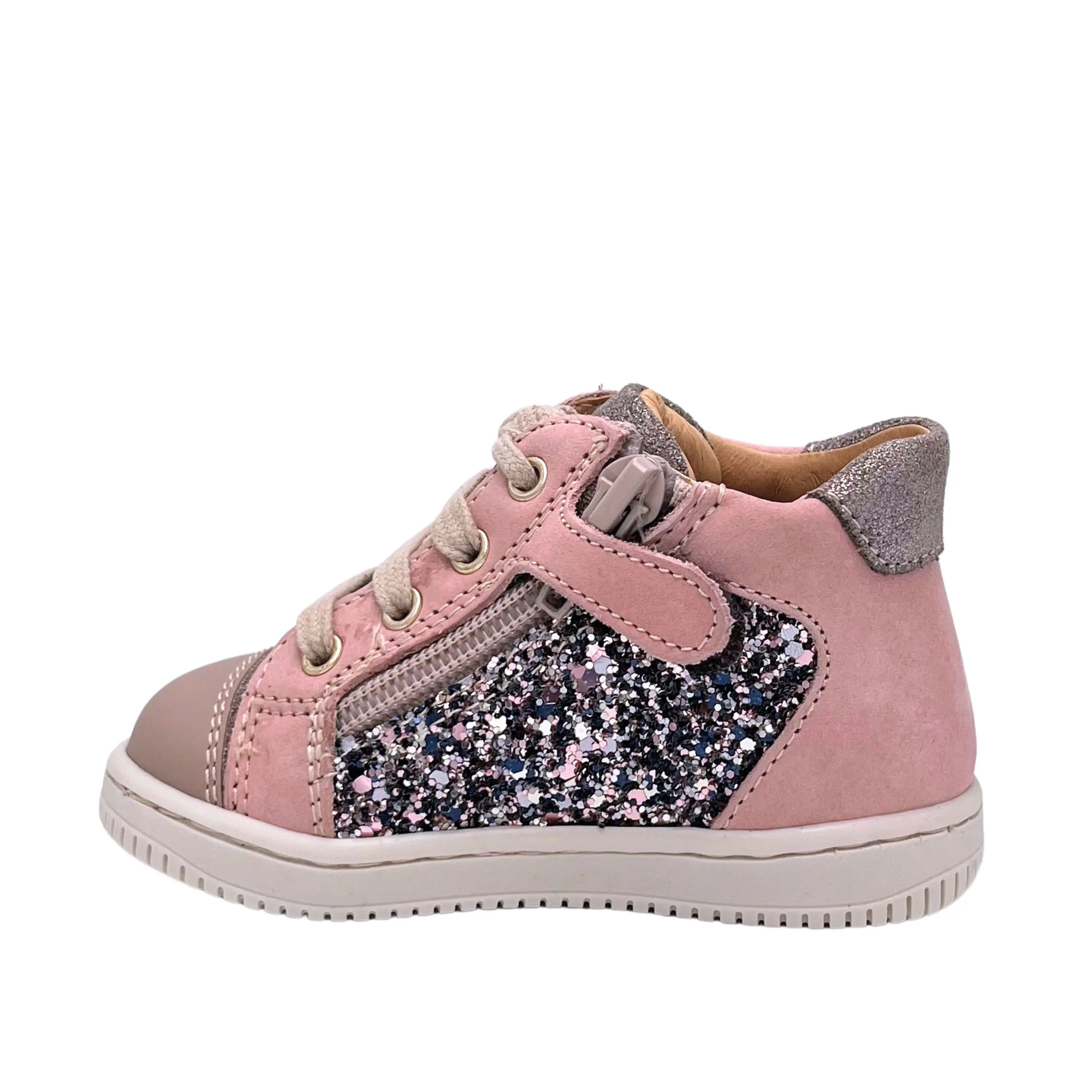 BABYBOTTE Bottillons Frida Zip Glitter vieux rose ma petite pointure 