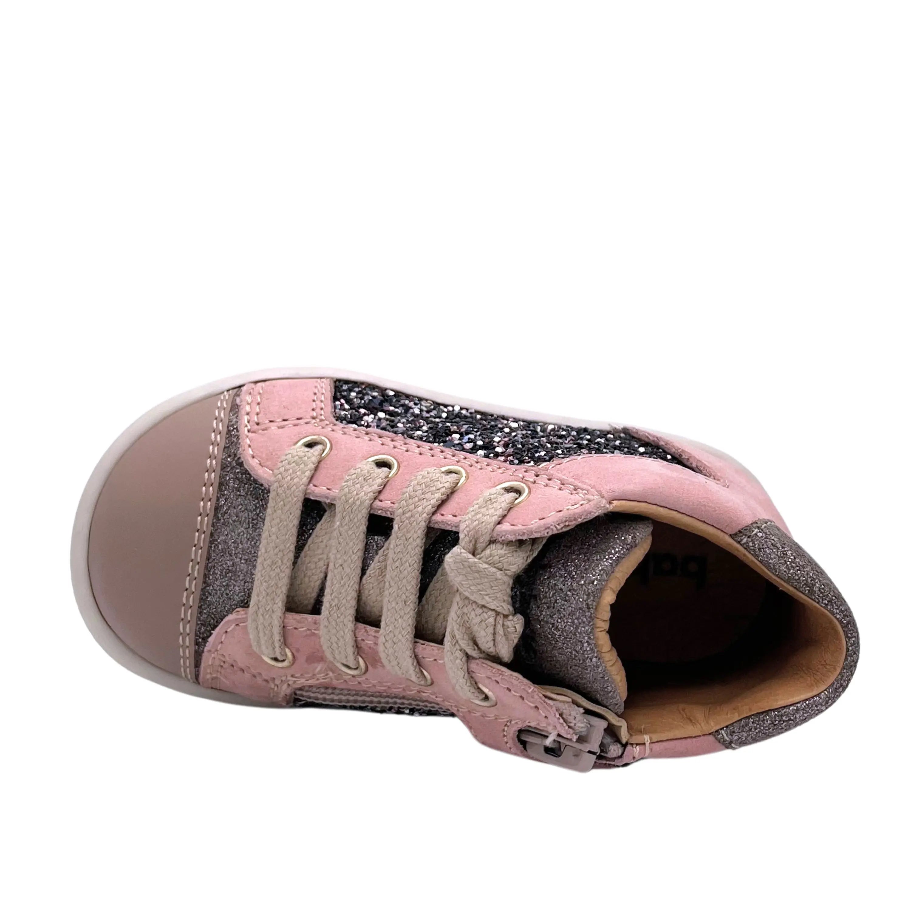 BABYBOTTE Bottillons Frida Zip Glitter vieux rose ma petite pointure 