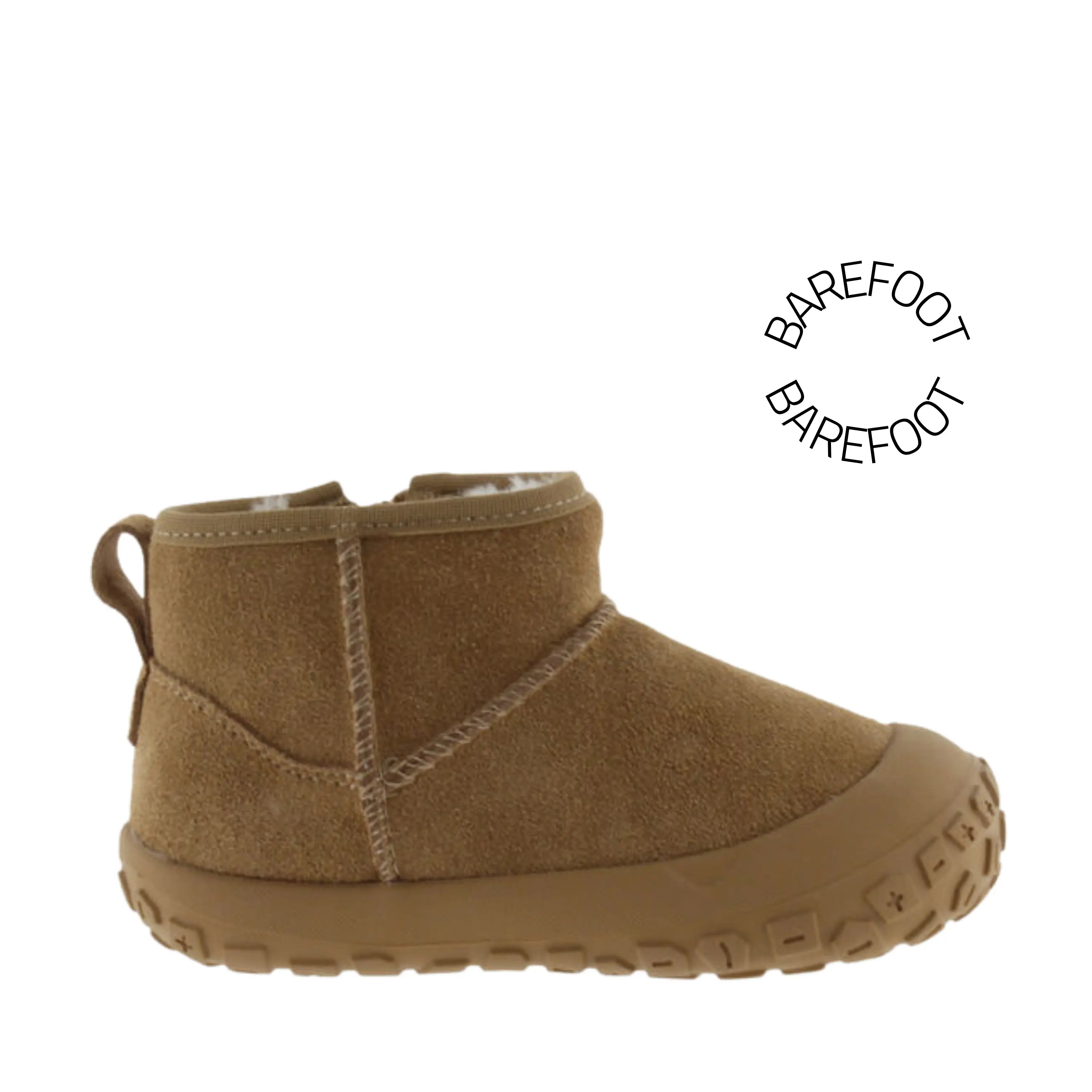 VICTORIA Bottillons Barefoot Fourrés Halo Daim et Effet Mouton Beige ma petite pointure 