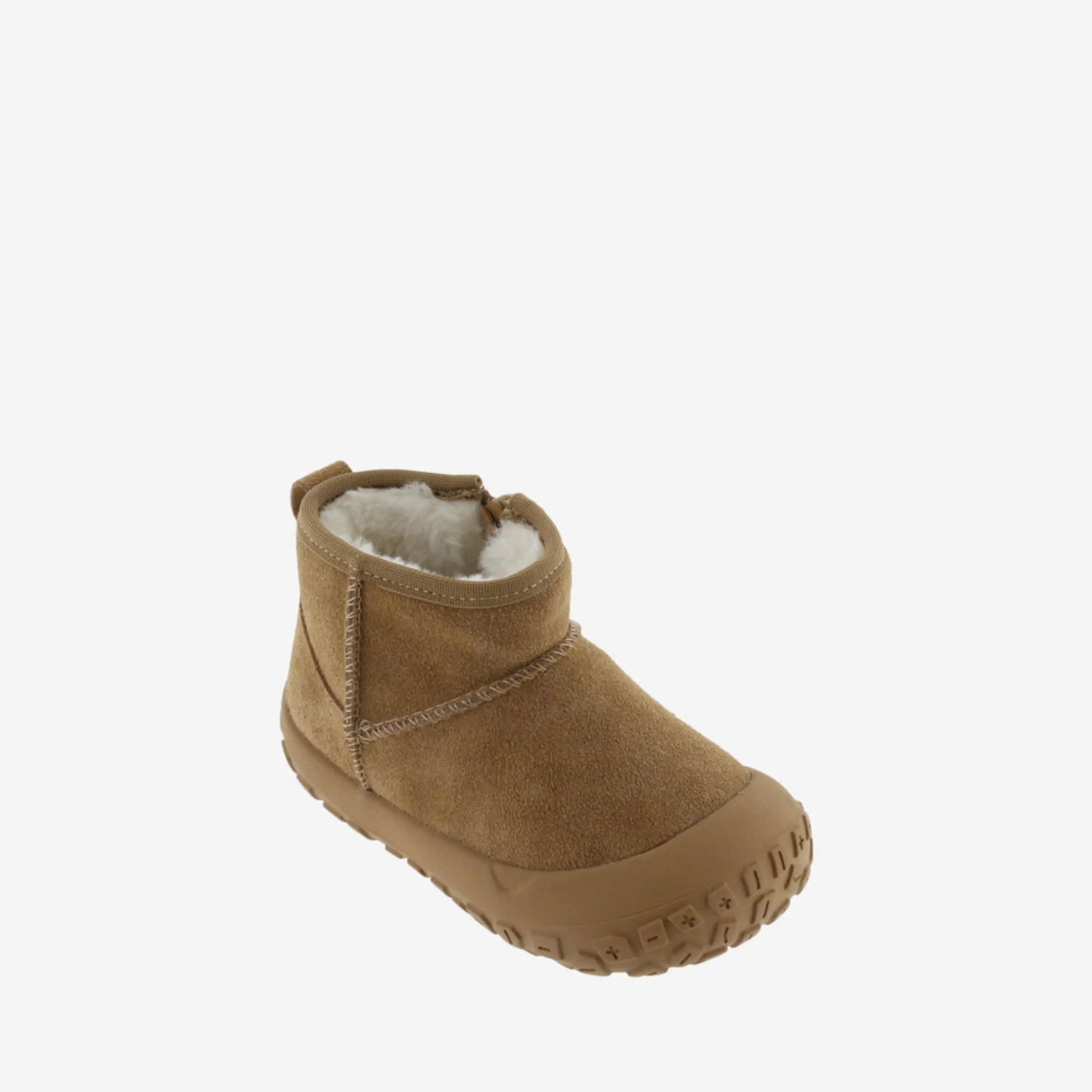 VICTORIA Bottillons Barefoot Fourrés Halo Daim et Effet Mouton Beige ma petite pointure 
