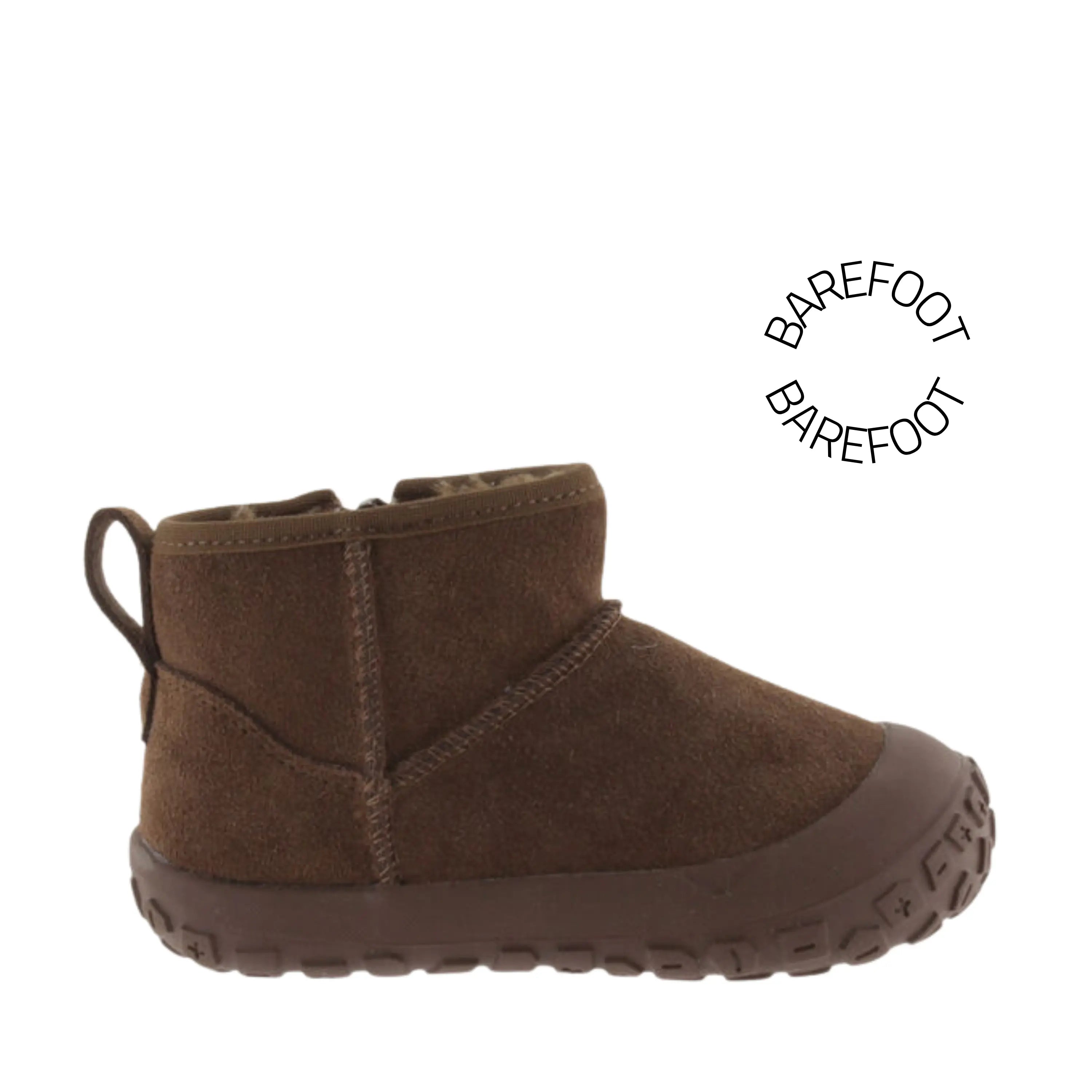 VICTORIA Bottillons Barefoot Fourrés Halo Daim et Effet Mouton Marron ma petite pointure 