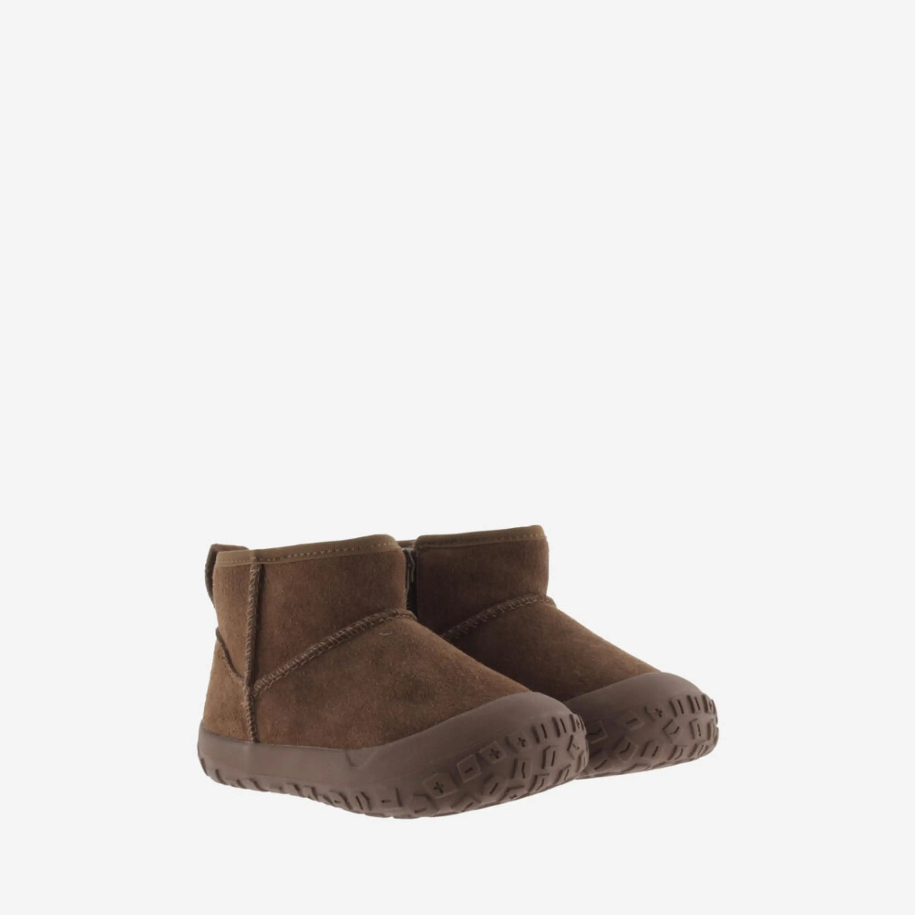 VICTORIA Bottillons Barefoot Fourrés Halo Daim et Effet Mouton Marron ma petite pointure 