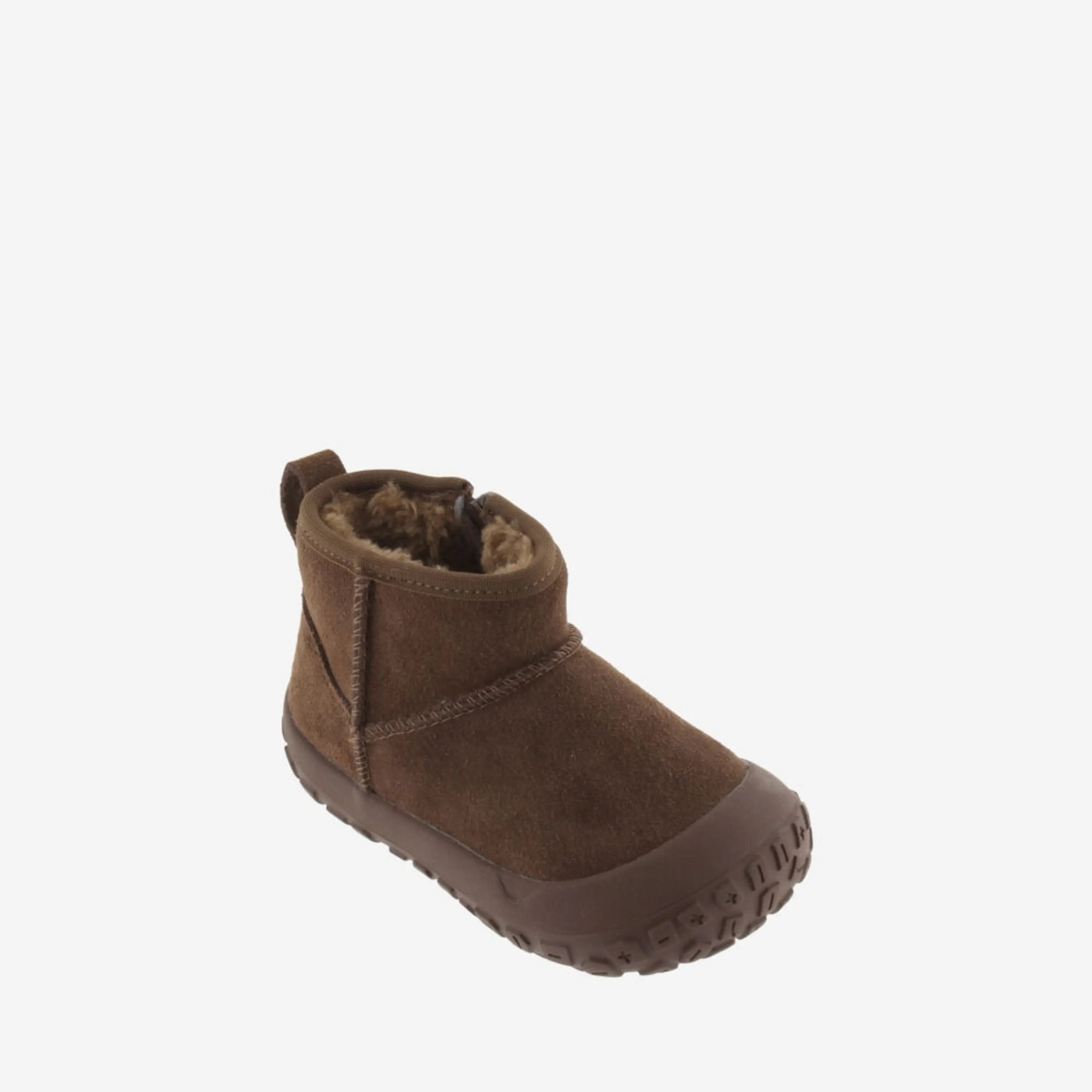VICTORIA Bottillons Barefoot Fourrés Halo Daim et Effet Mouton Marron ma petite pointure 