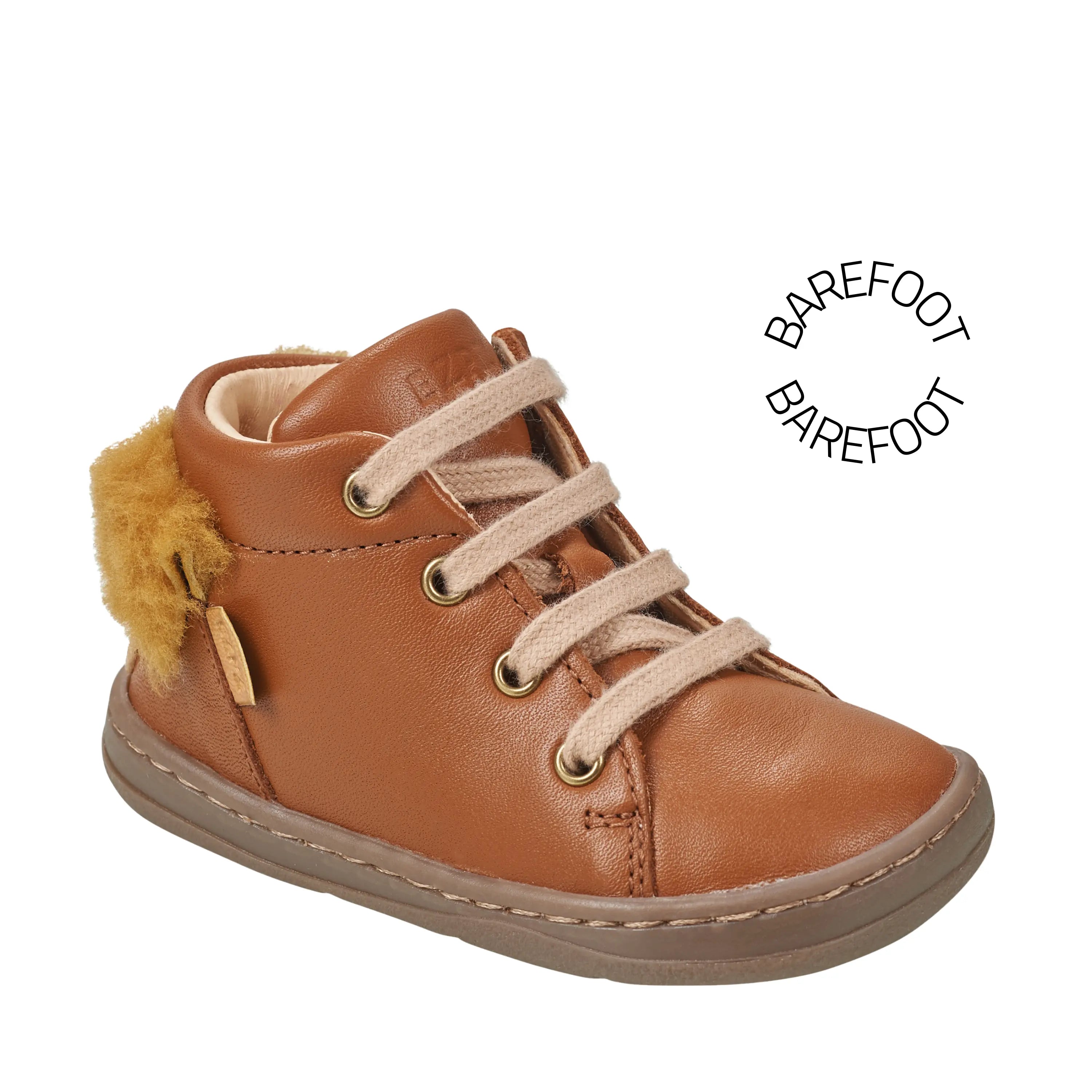 EASY PEASY Bottillons Barefoot My Duckie's Mid Lacets Camel ma petite pointure 