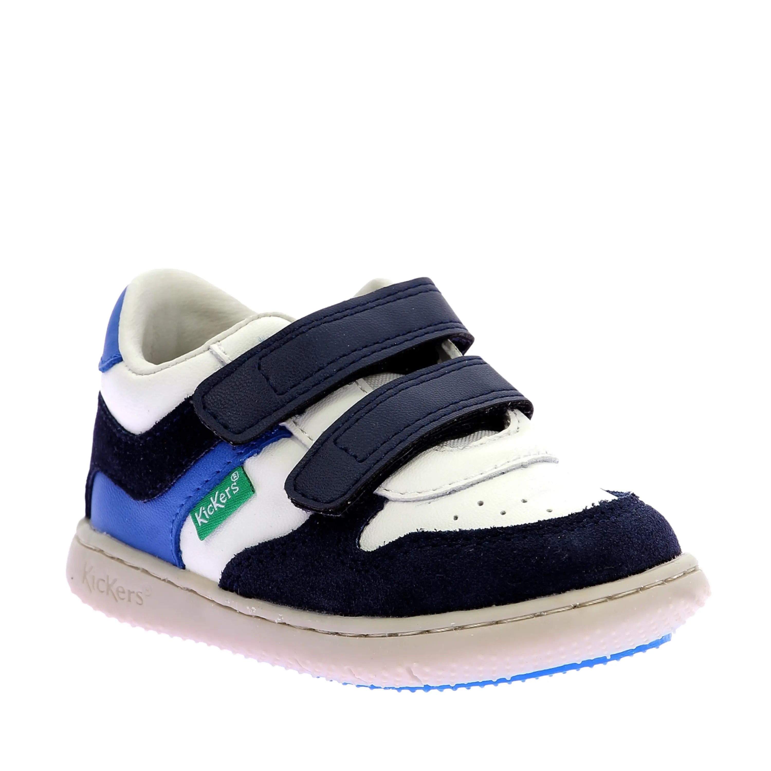 KICKERS Bottillons Kickmotion Marine Blanc Bleu ma petite pointure 