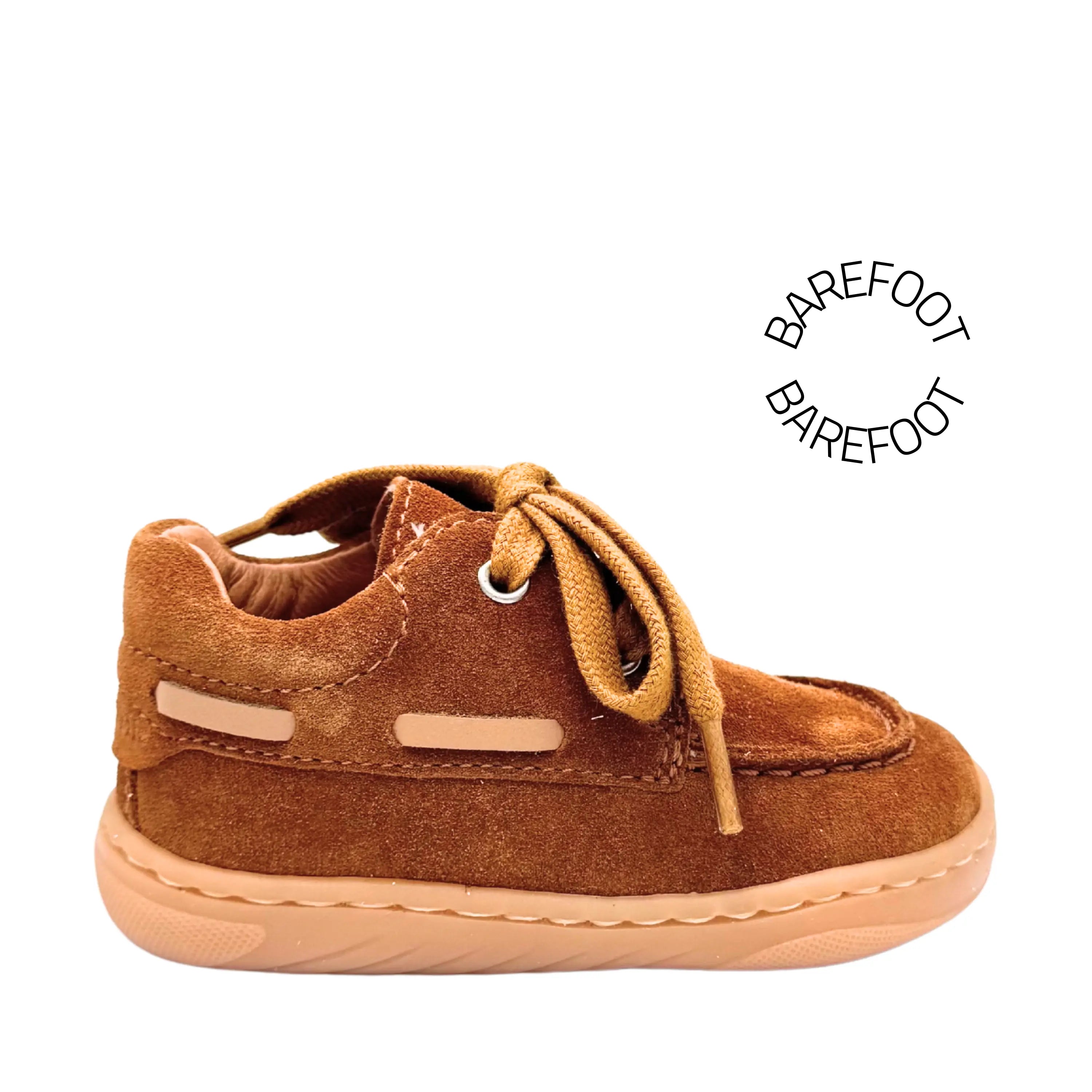 BABYBOTTE Bottillons Barefoot Albatros Velour Cognac ma petite pointure 