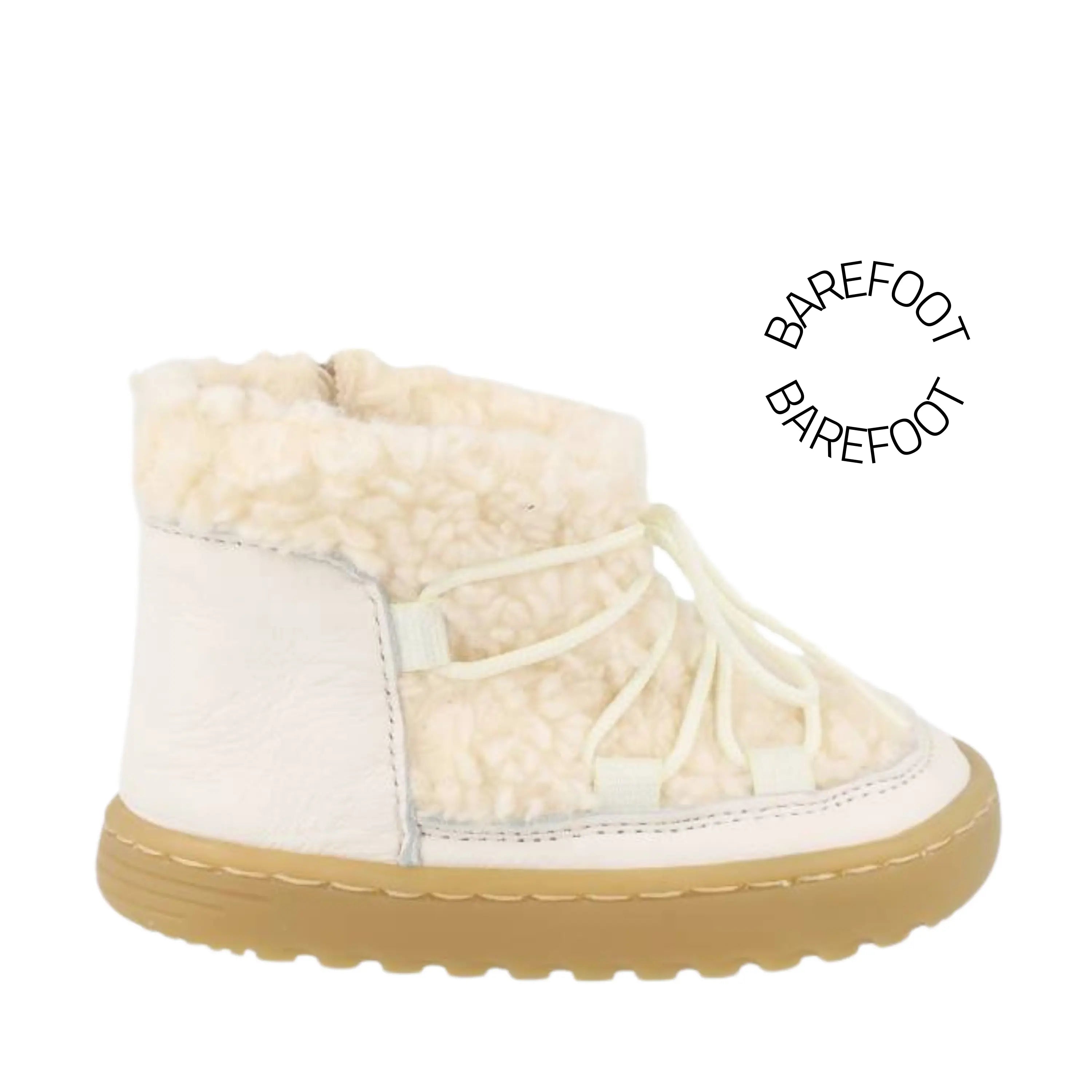 BLANDITOS Bottillons Fourrés Barefoot Nieve Beige ma petite pointure 