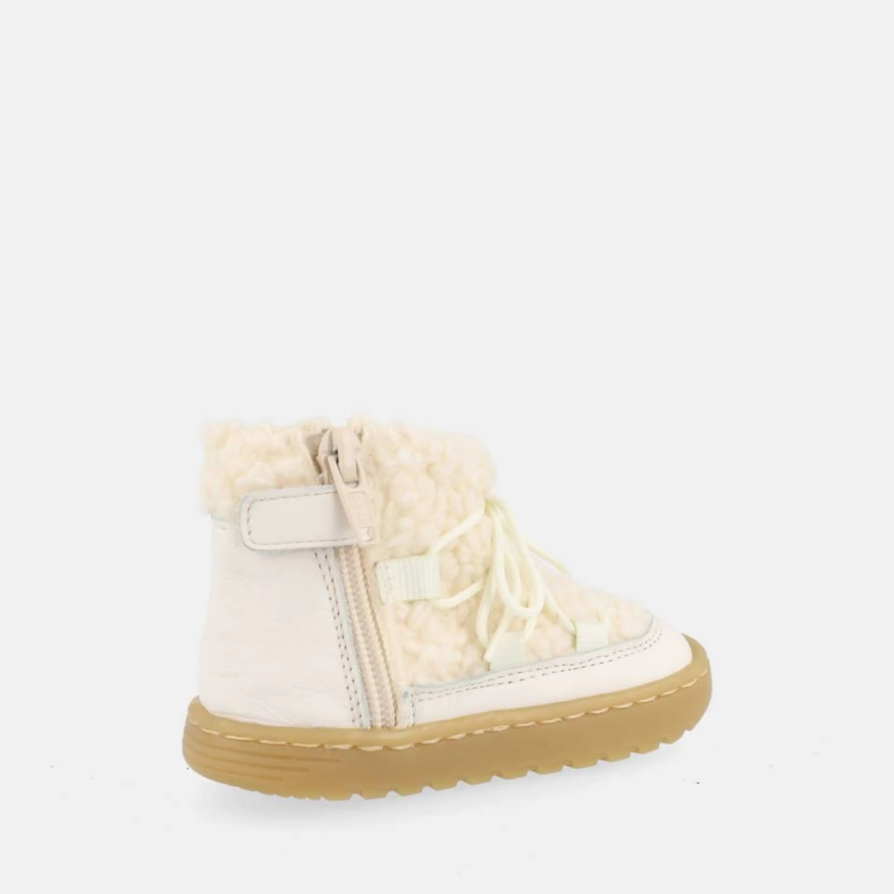 BLANDITOS Bottillons Fourrés Barefoot Nieve Beige ma petite pointure 