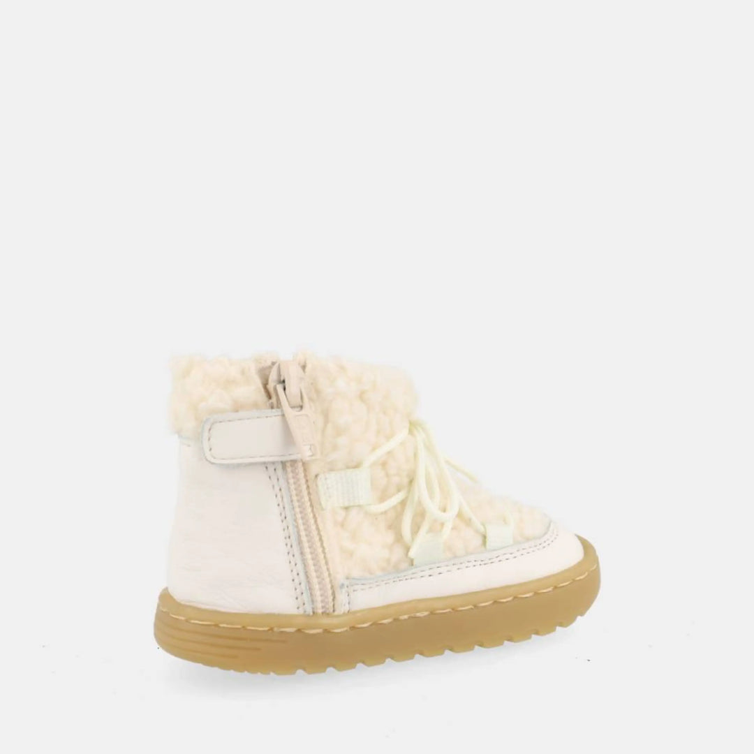 BLANDITOS Bottillons Fourrés Barefoot Nieve Beige ma petite pointure 