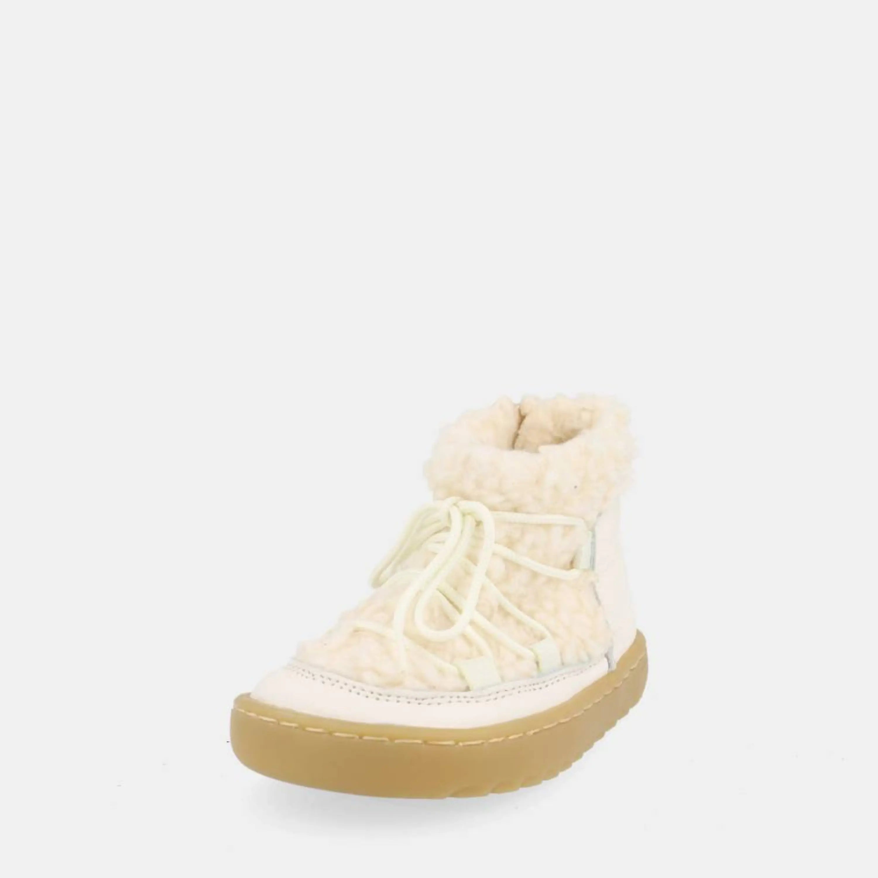 BLANDITOS Bottillons Fourrés Barefoot Nieve Beige ma petite pointure 