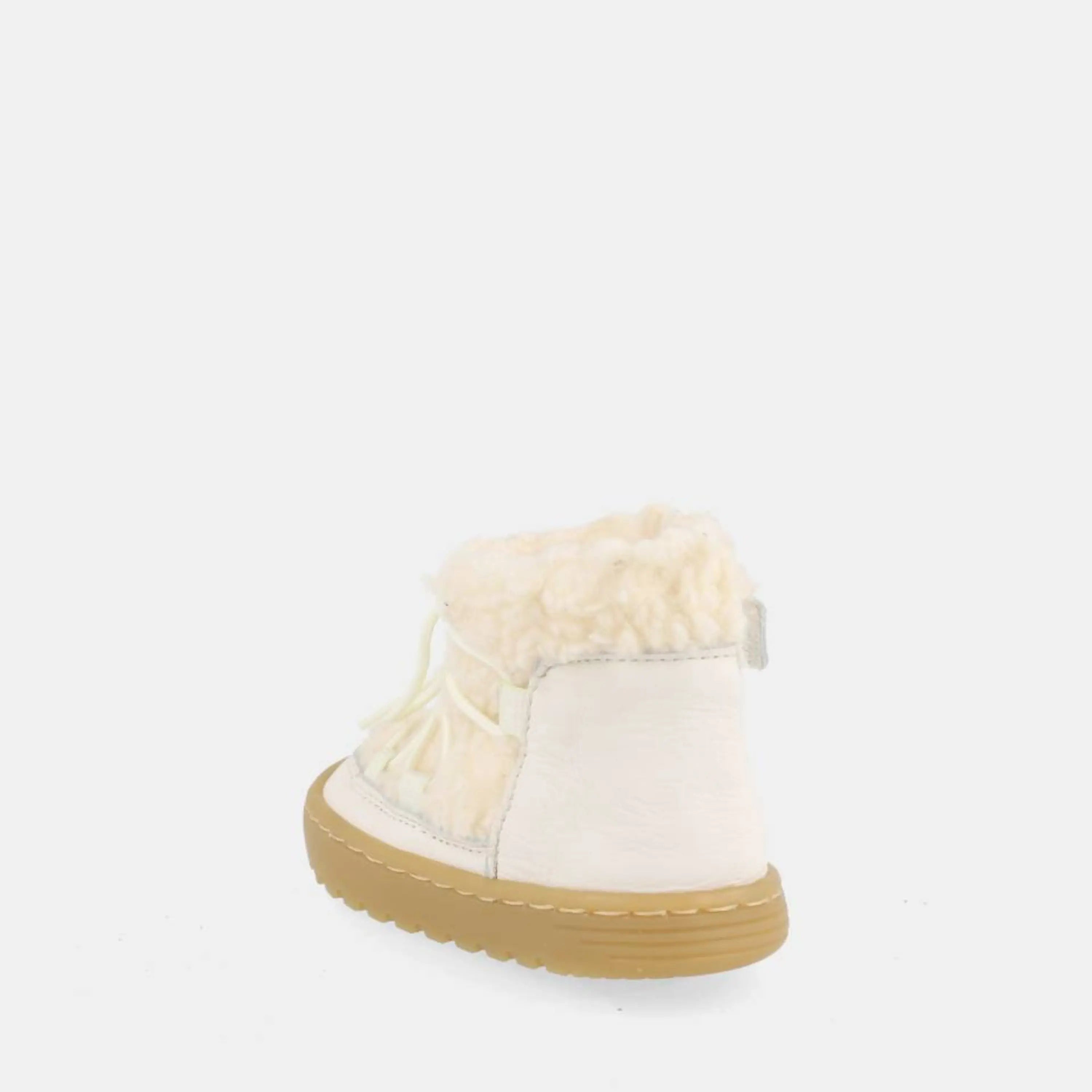 BLANDITOS Bottillons Fourrés Barefoot Nieve Beige ma petite pointure 
