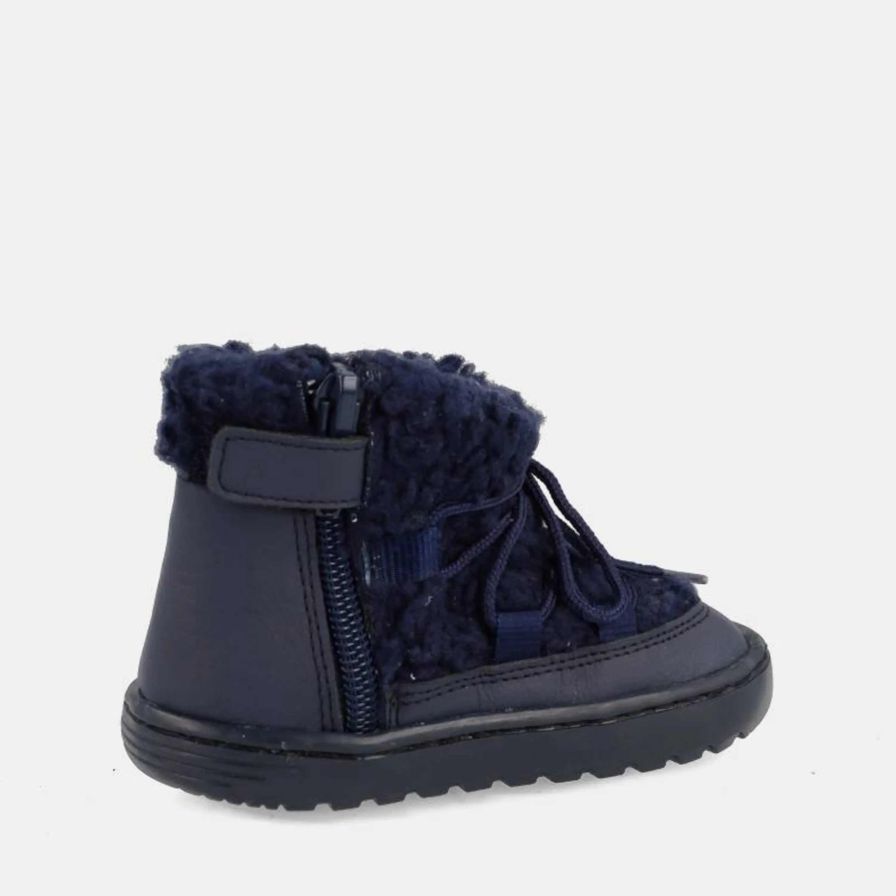 bottillons fourrés enfant barefoot nieve marine blanditos