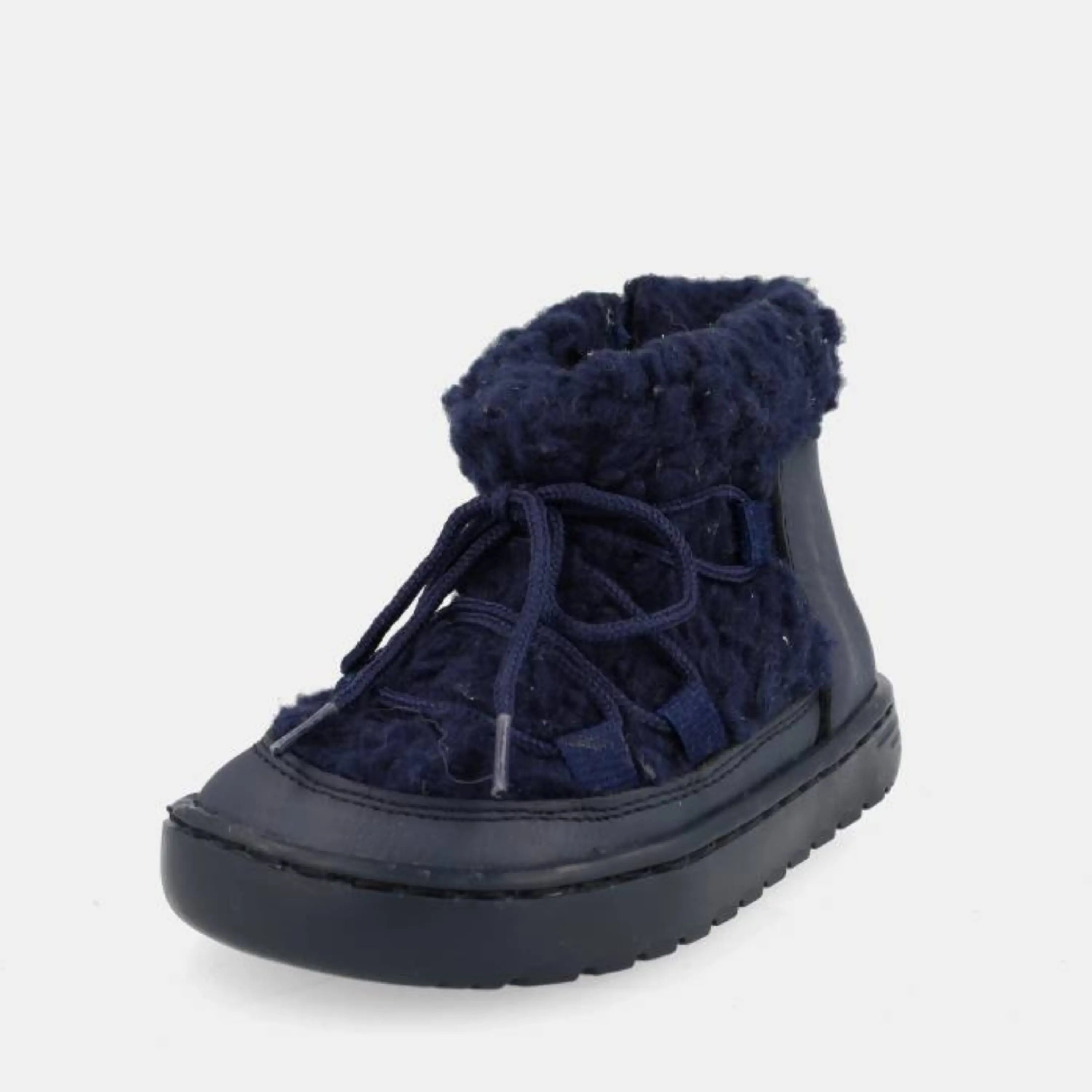 bottillons fourrés bébé barefoot nieve marine blanditos