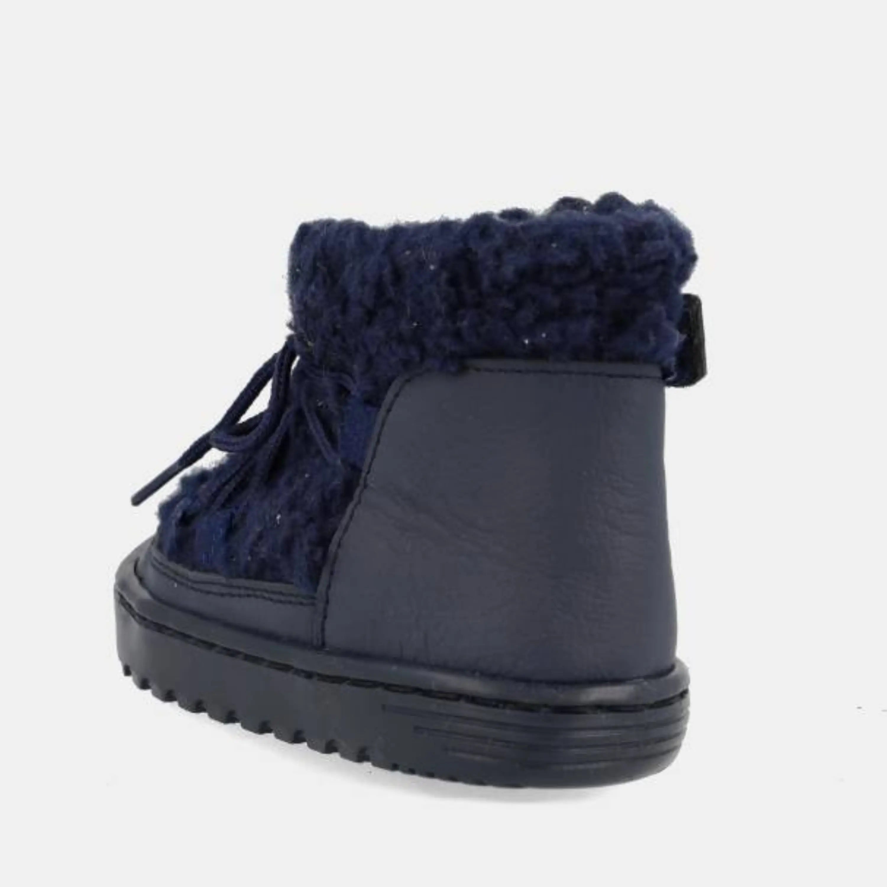 bottines fourrés barefoot nieve marine blanditos