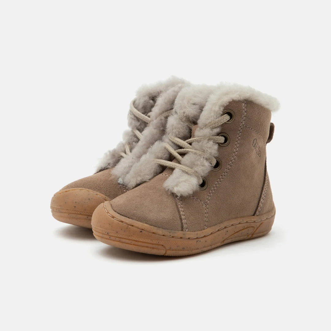 FRODDO Bottillons Fourrés Minni Suede Laces Beige ma petite pointure 