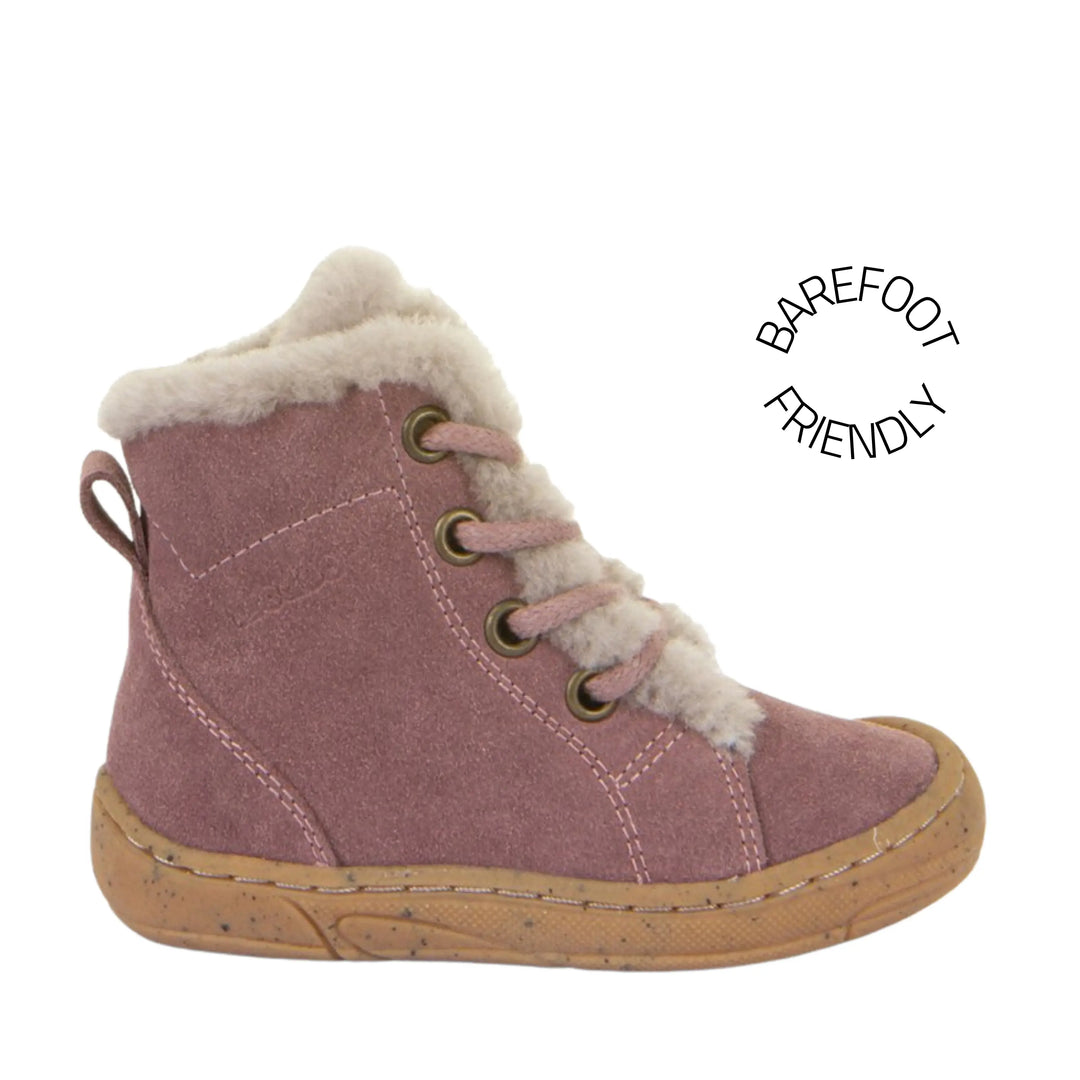 FRODDO Bottillons Fourrés Minni Suede Laces Dark Pink ma petite pointure 