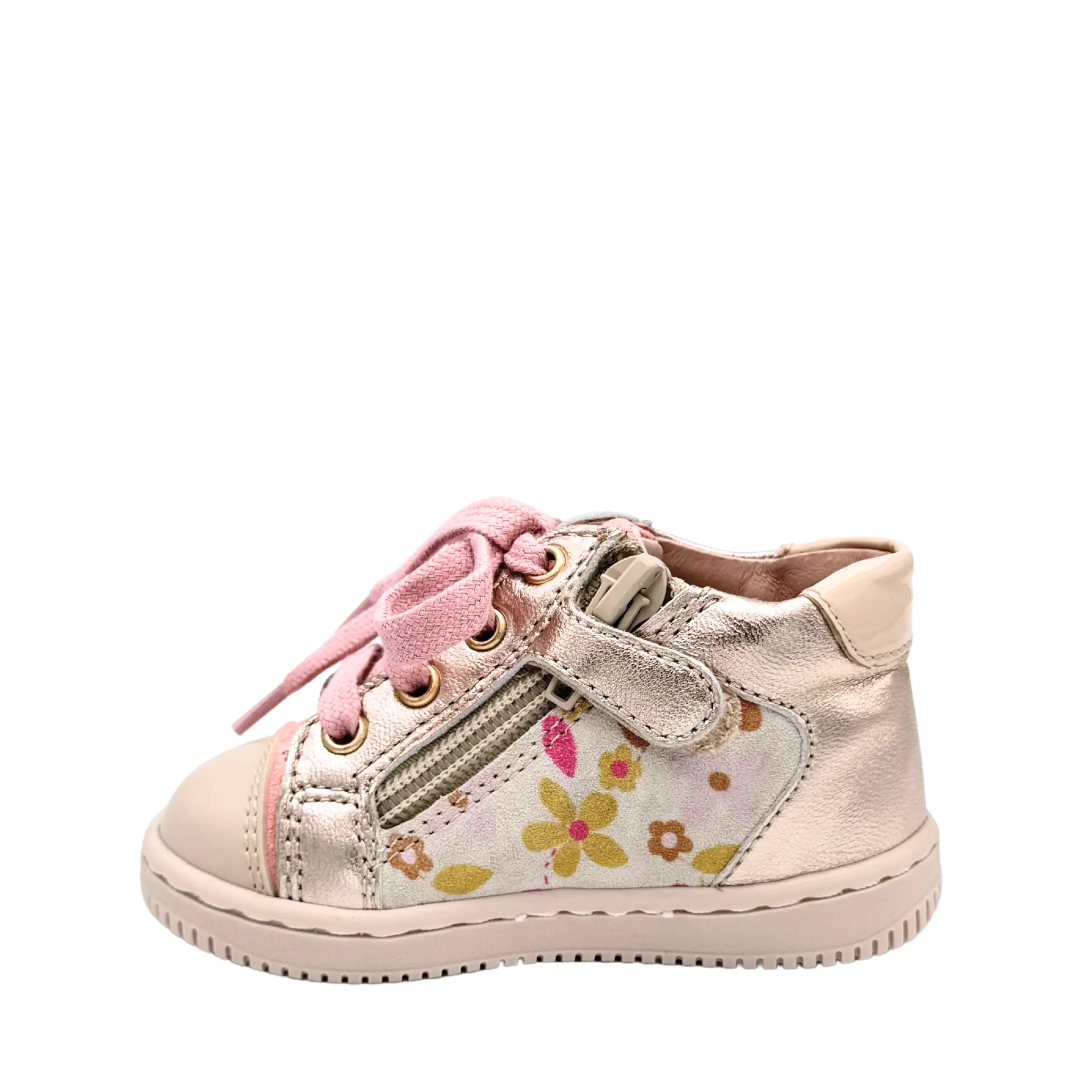 BABYBOTTE Bottillons Frida Zip Cuir Imprimé Blanc ma petite pointure 