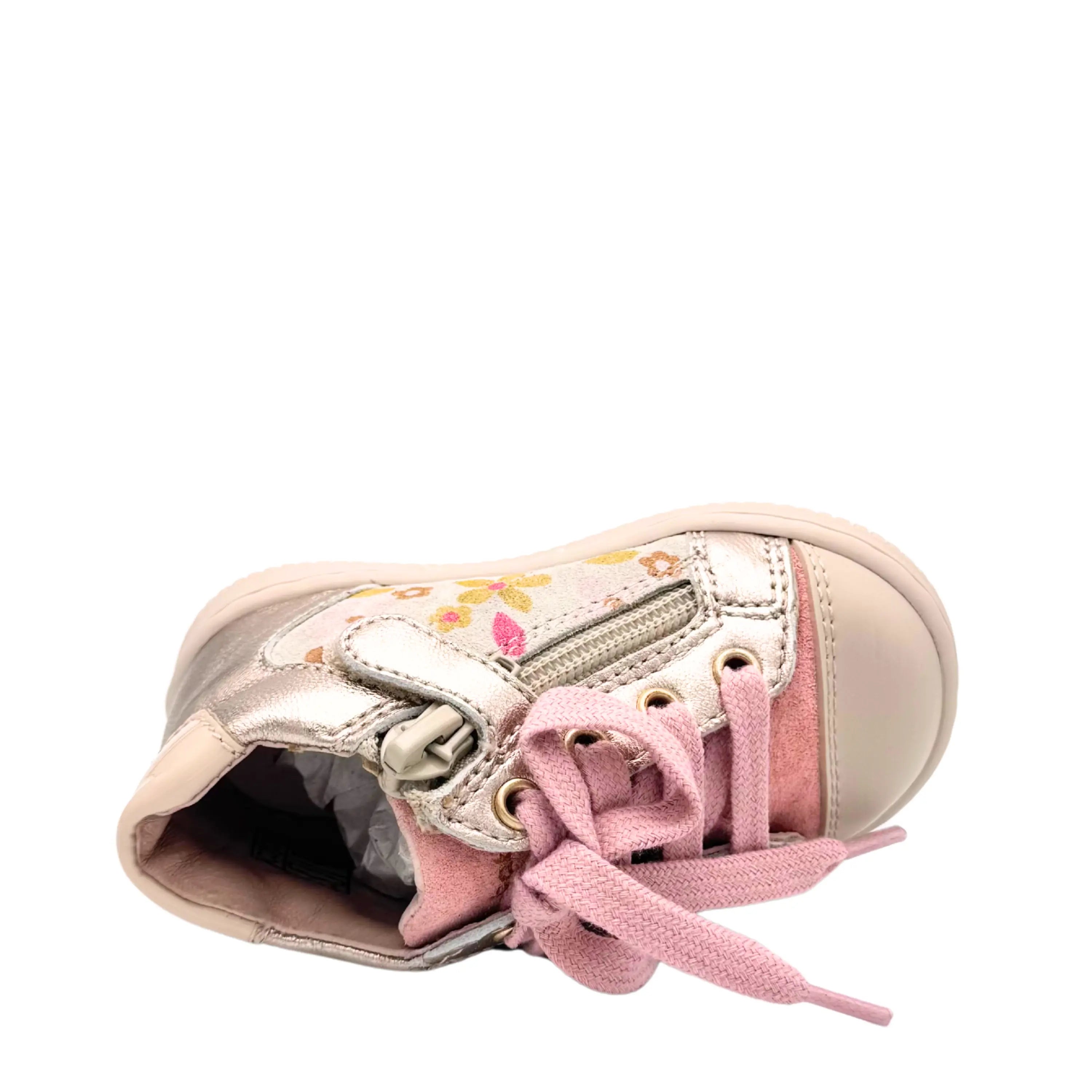 BABYBOTTE Bottillons Frida Zip Cuir Imprimé Blanc ma petite pointure 