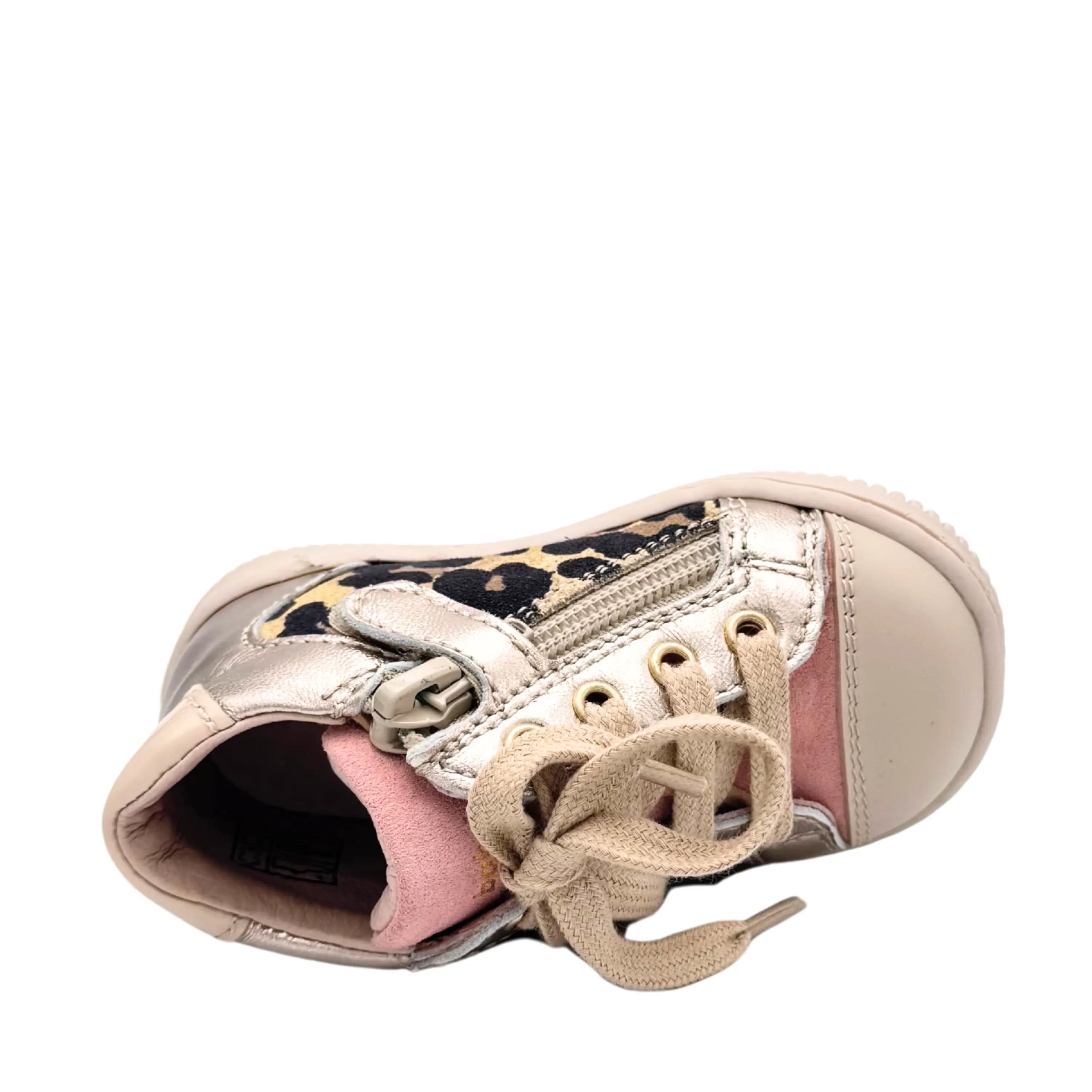 BABYBOTTE Bottillons Frida Zip Cuir Imprimé Ivoire ma petite pointure 